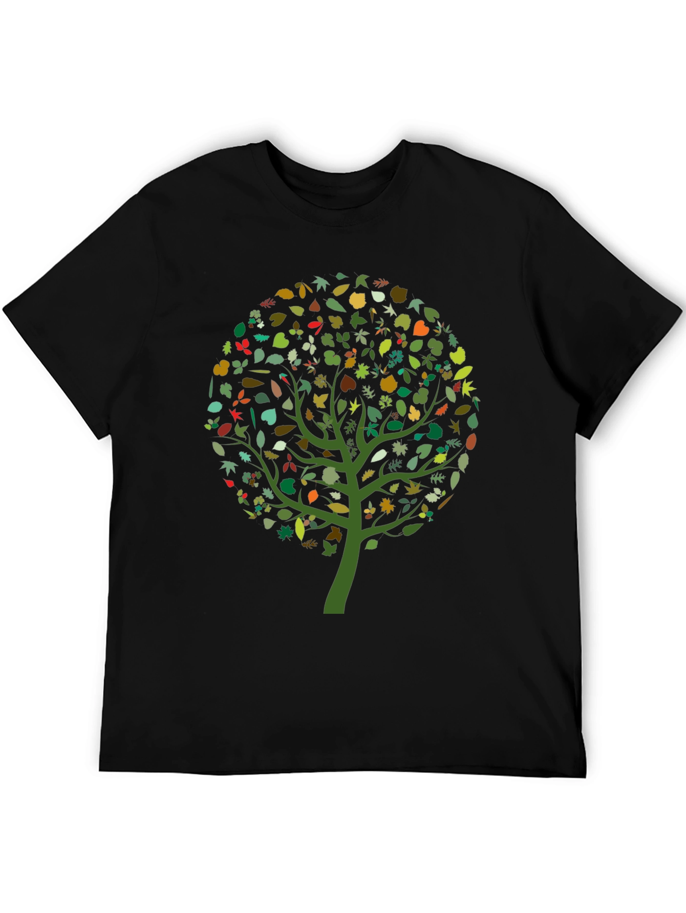 Nature Tree Graphic T-Shirt - Black