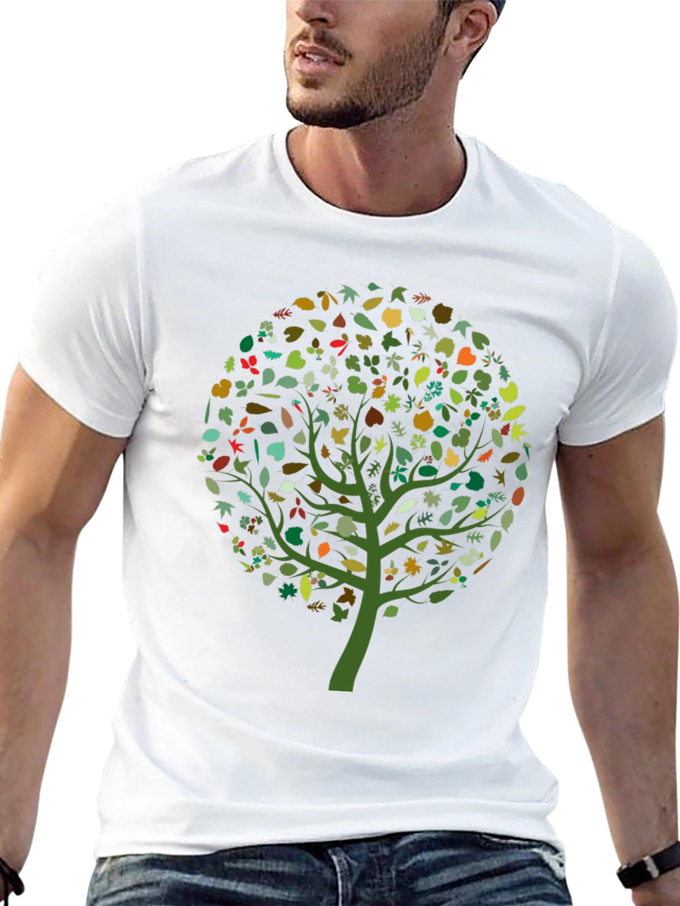 Nature Tree Graphic T-Shirt - Black