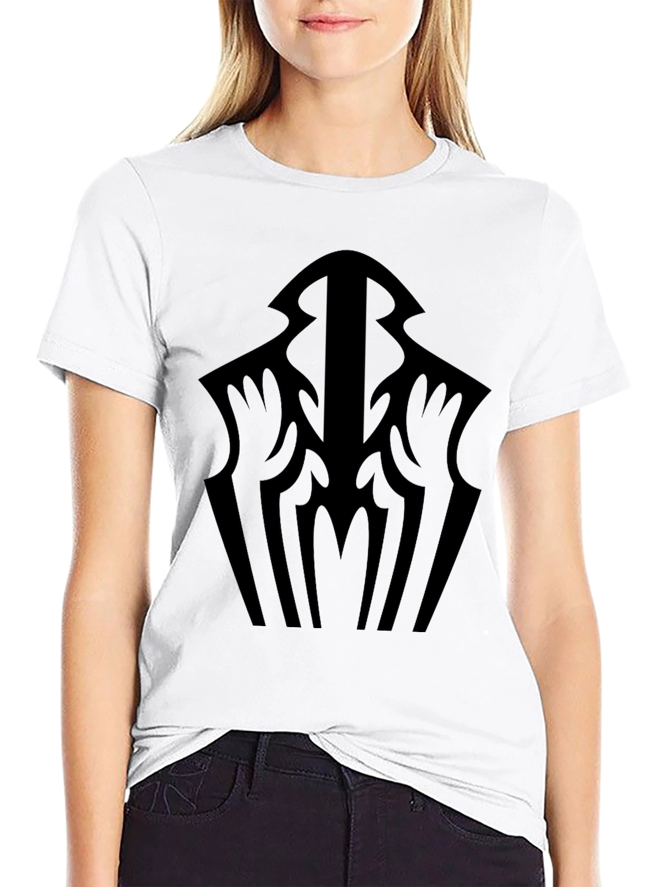 Mens Graphic Black T-Shirt - Abstract Design