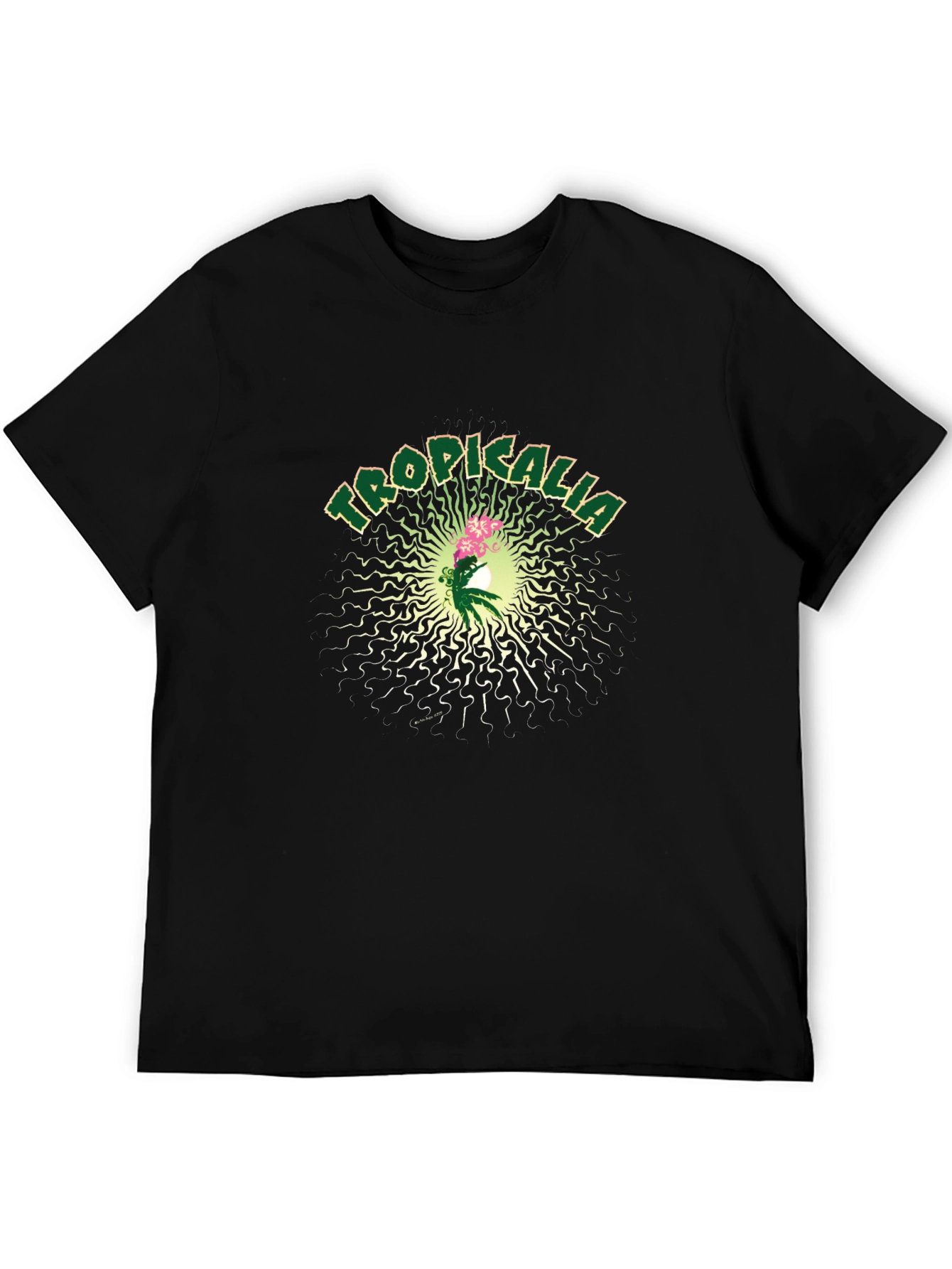 Tropicalia Graphic Print Mens Black T-Shirt