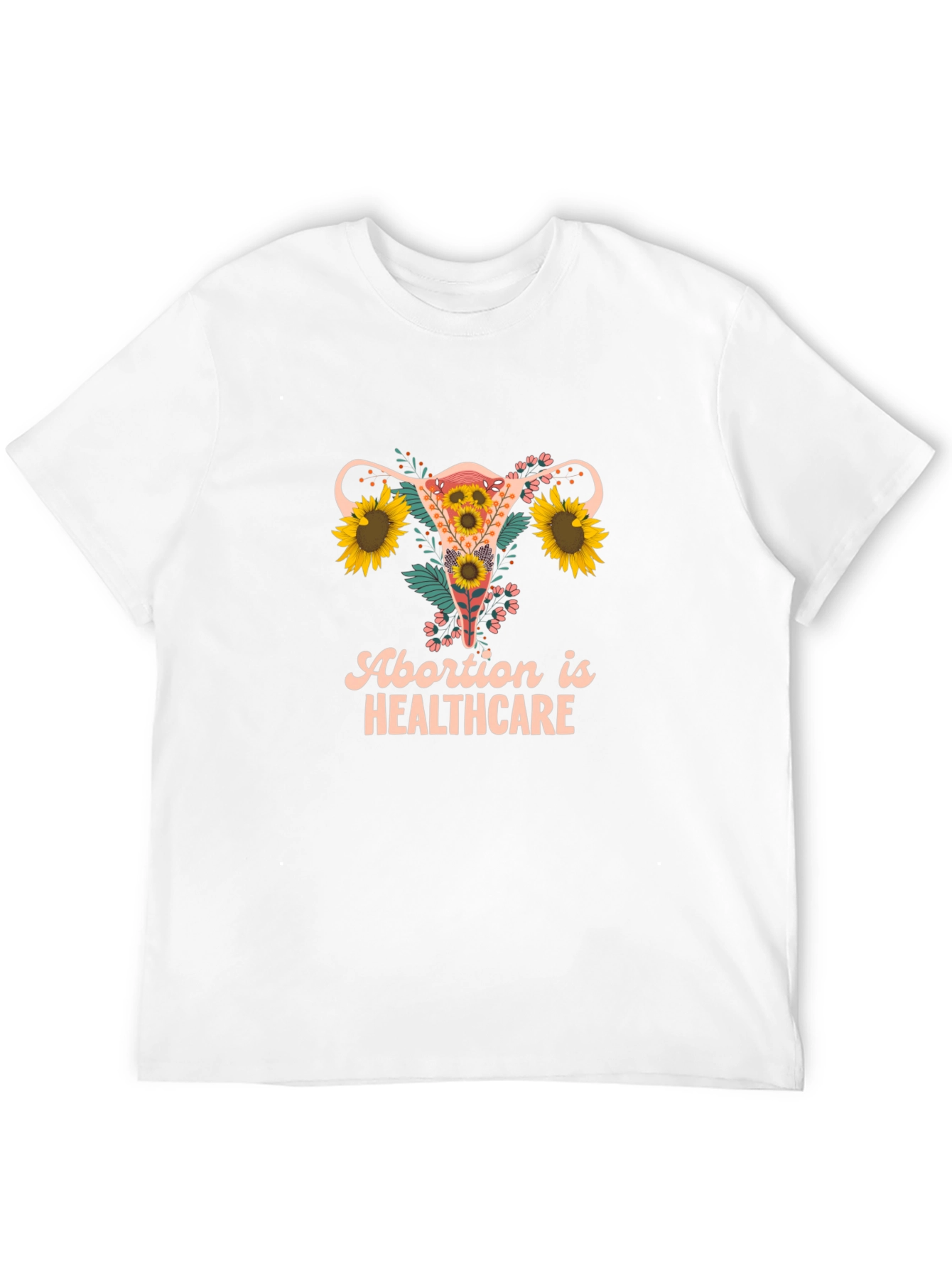 Abortion is Healthcare Uterus Sunflower Graphic Tee