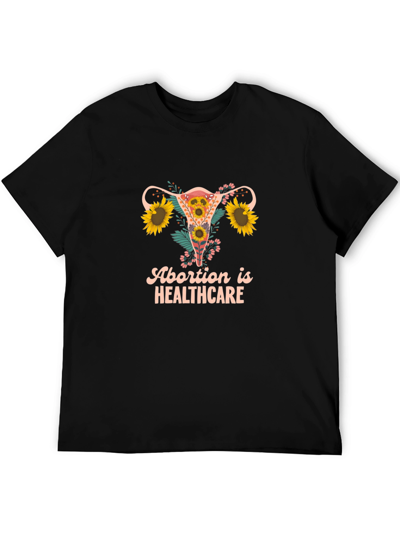Abortion is Healthcare Uterus Sunflower Graphic Tee