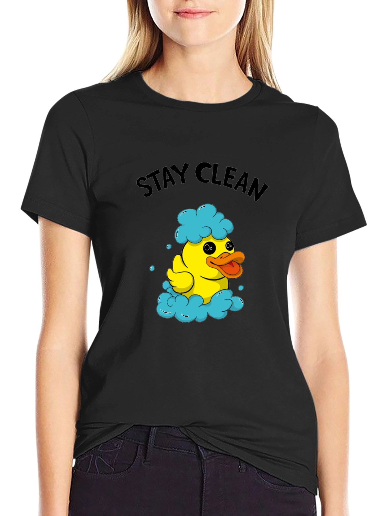 Stay Clean Duck T-Shirt - Novelty Graphic Tee