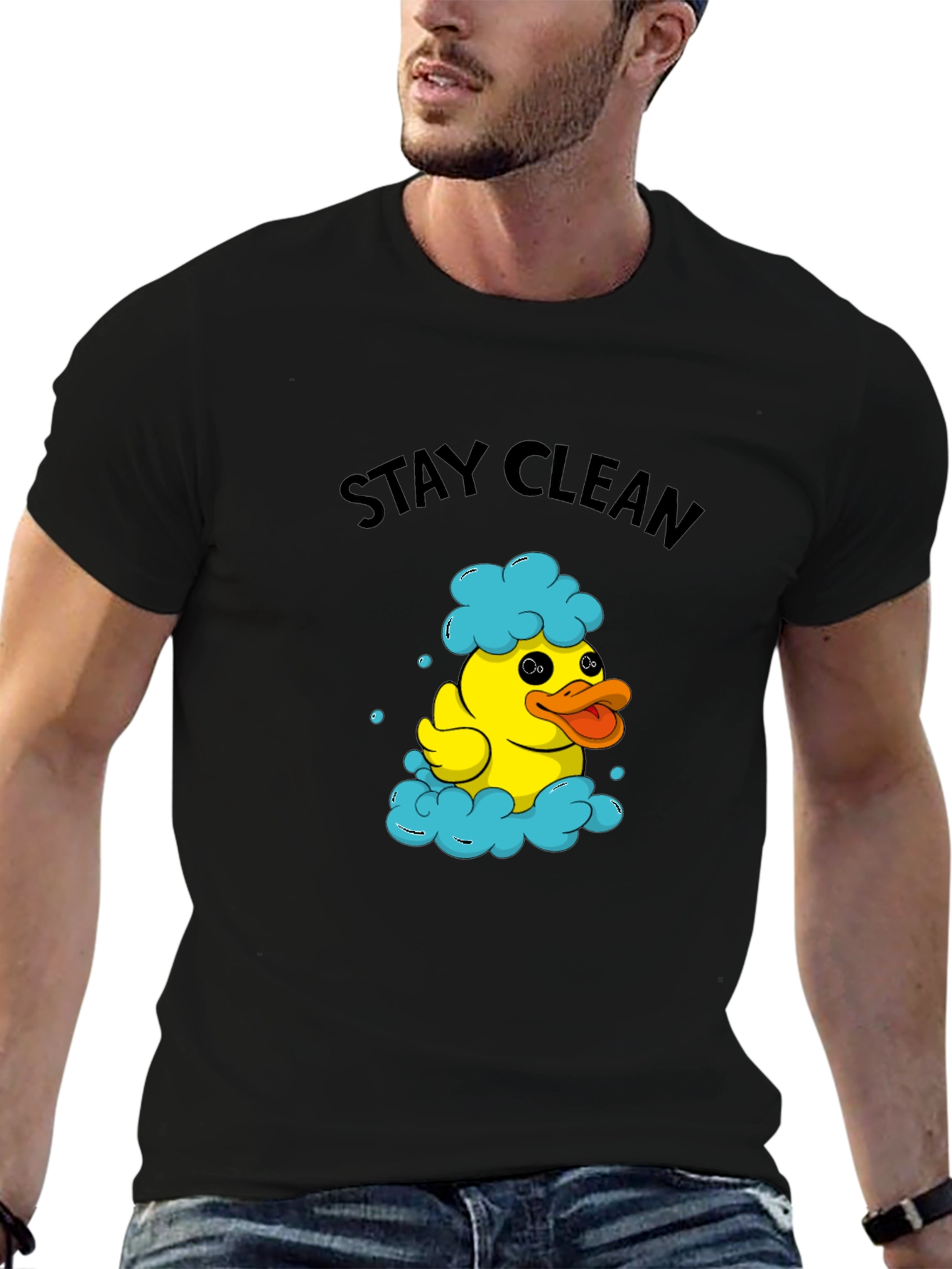 Stay Clean Duck T-Shirt - Novelty Graphic Tee