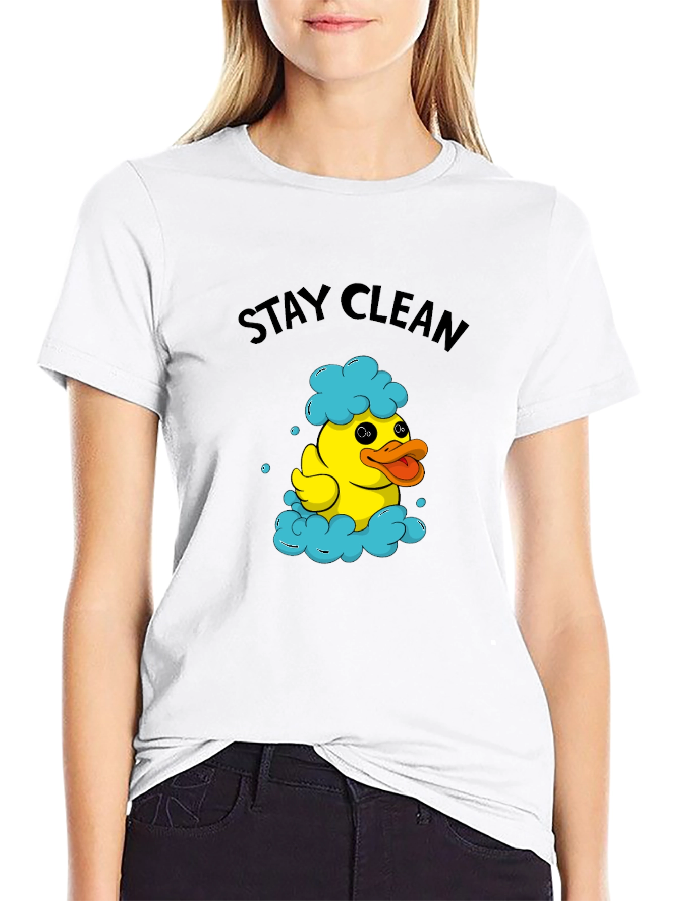 Stay Clean Duck T-Shirt - Novelty Graphic Tee