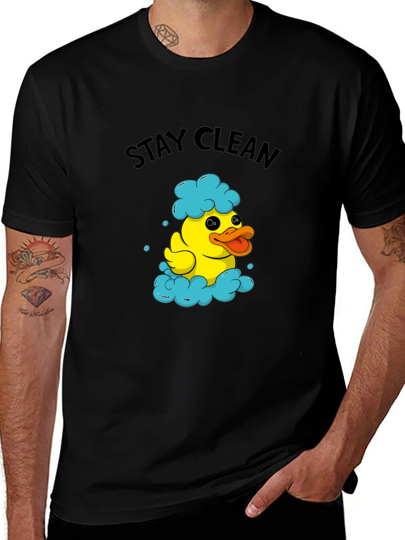 Stay Clean Duck T-Shirt - Novelty Graphic Tee