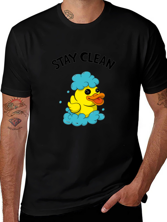 Stay Clean Duck T-Shirt - Novelty Graphic Tee