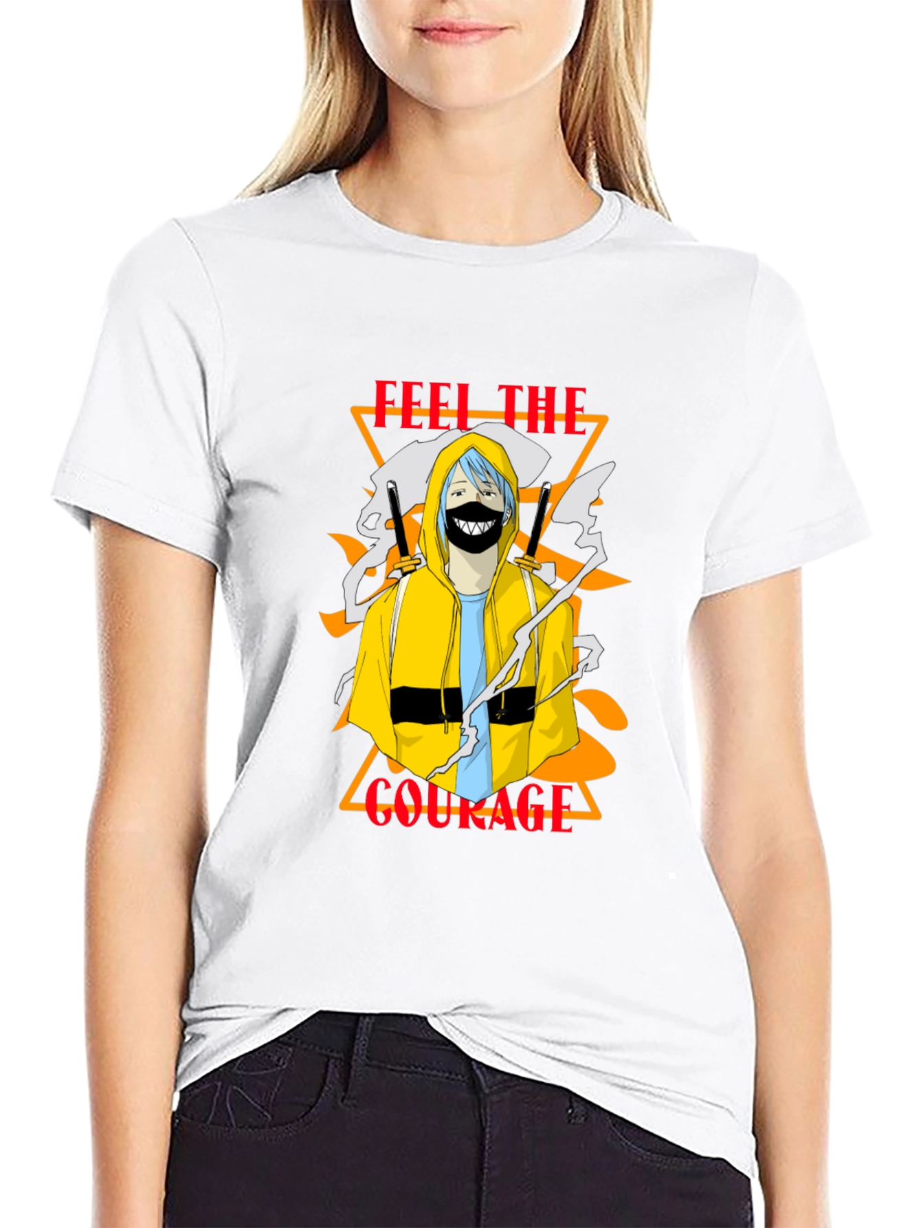 Anime Graphic Print Black T-Shirt