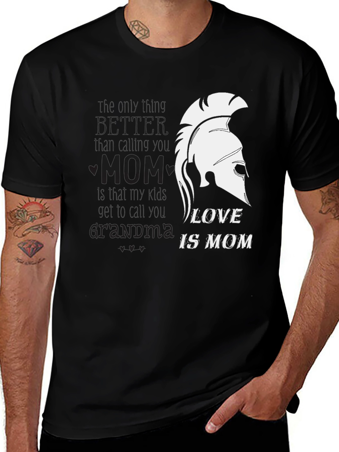 Love Is Mom Spartan Helmet T-Shirt