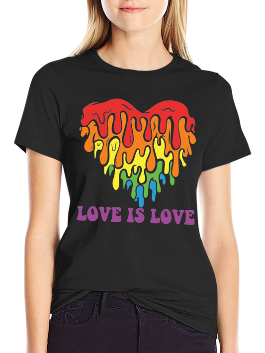 Love is Love Rainbow Heart Graphic Tee