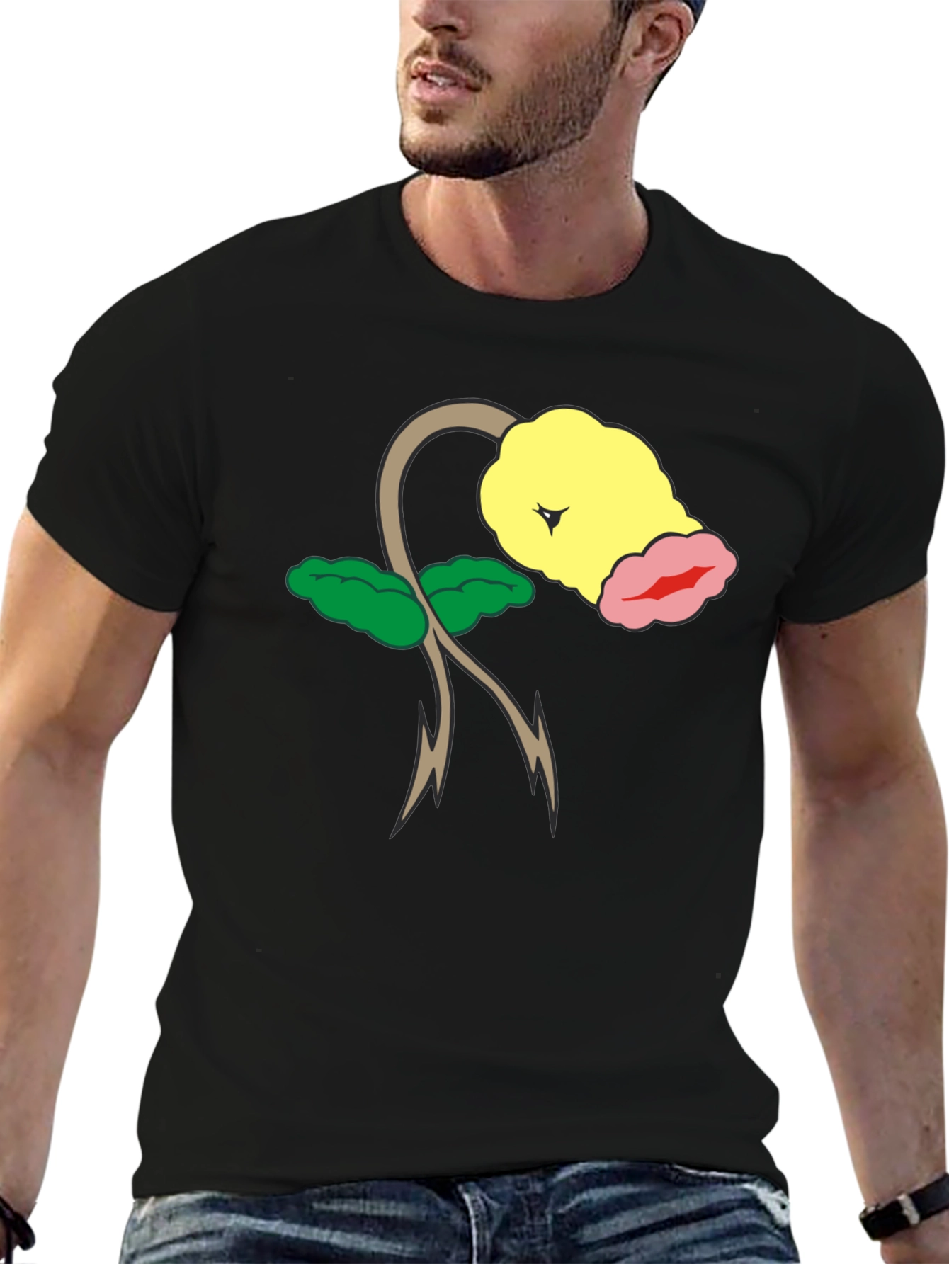 Bellsprout Pokemon Black T-Shirt