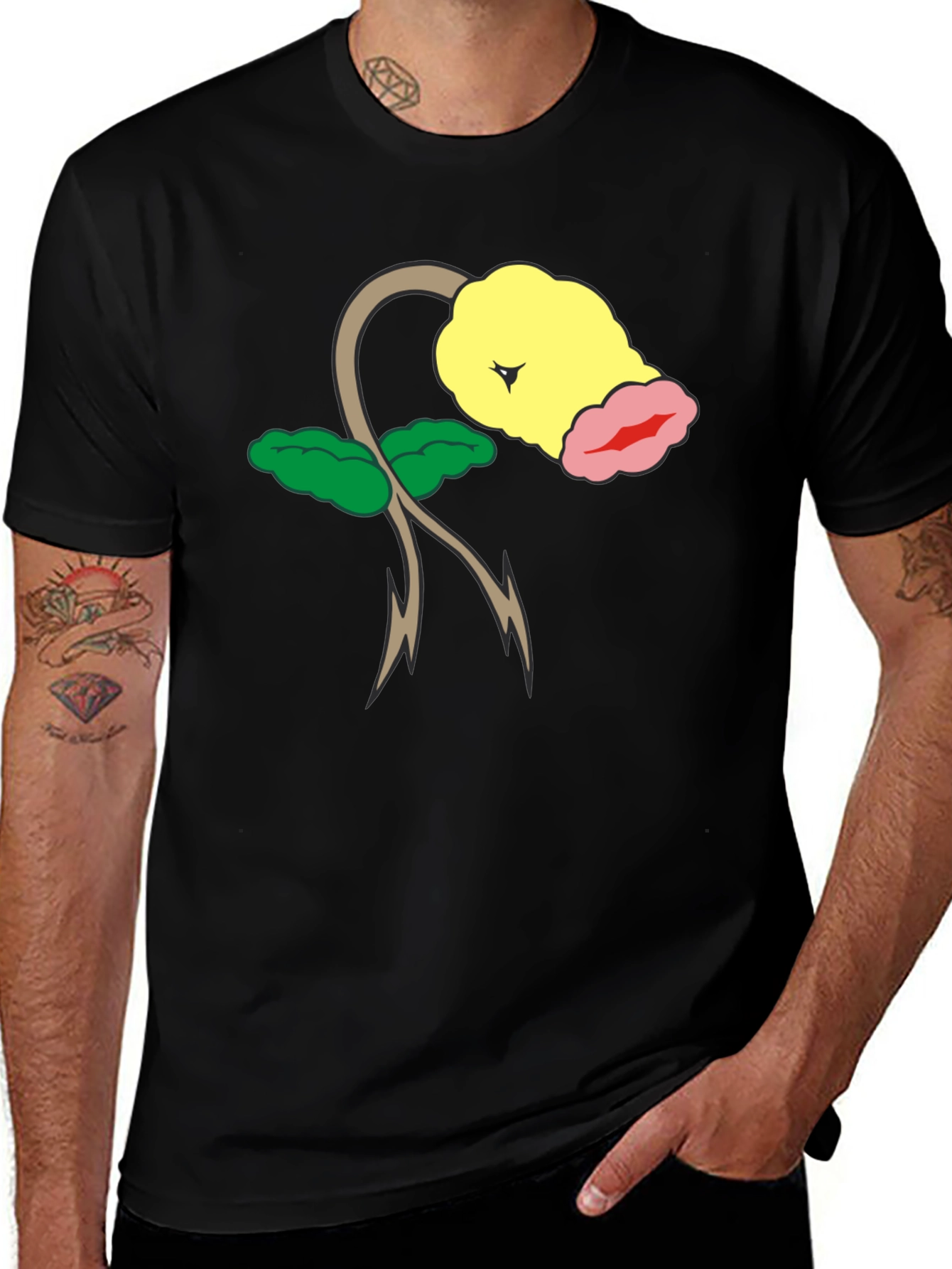 Bellsprout Pokemon Black T-Shirt