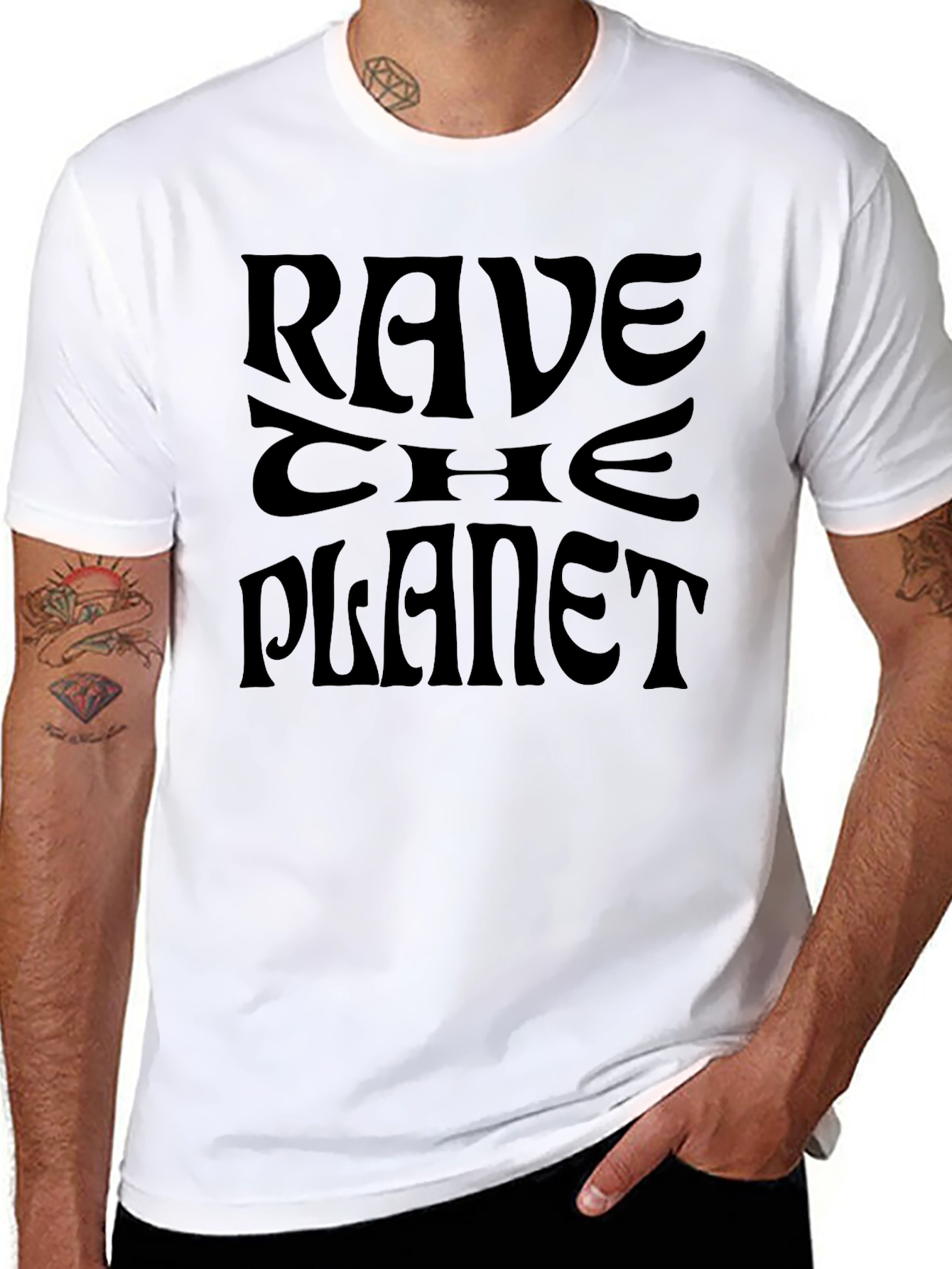 Rave the Planet Graphic T-Shirt - Black