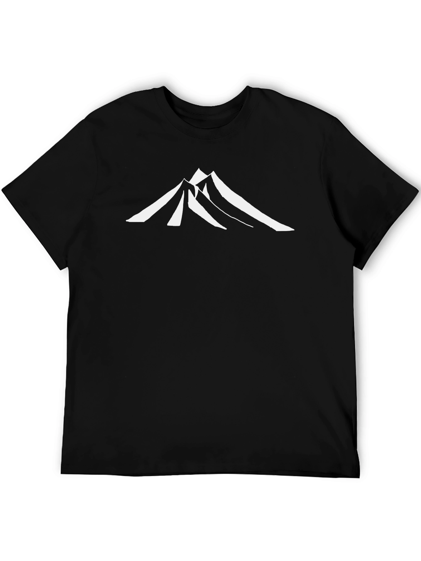 Mountain Peak Graphic Tee - Black Cotton Shirt