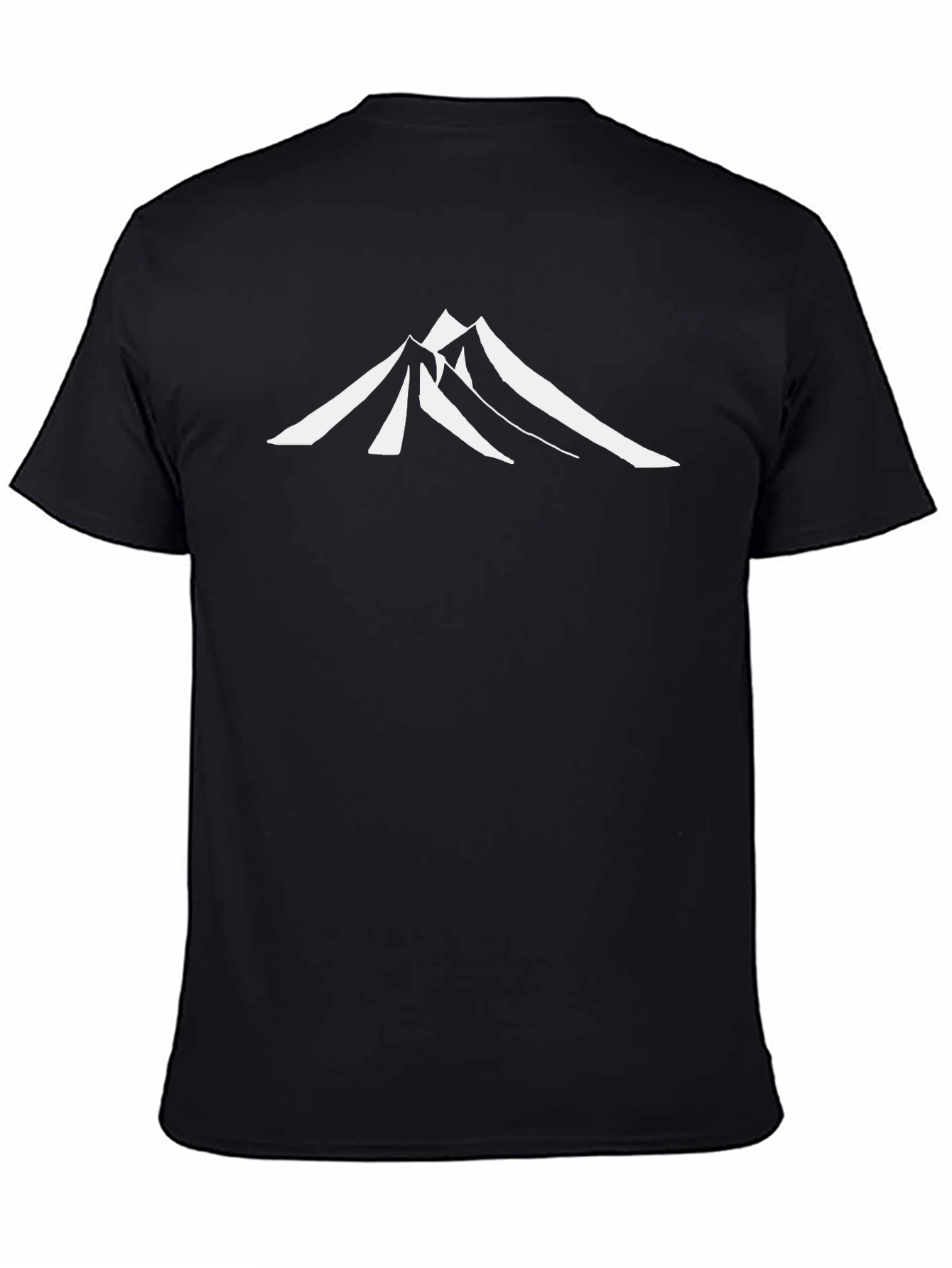 Mountain Peak Graphic Tee - Black Cotton Shirt
