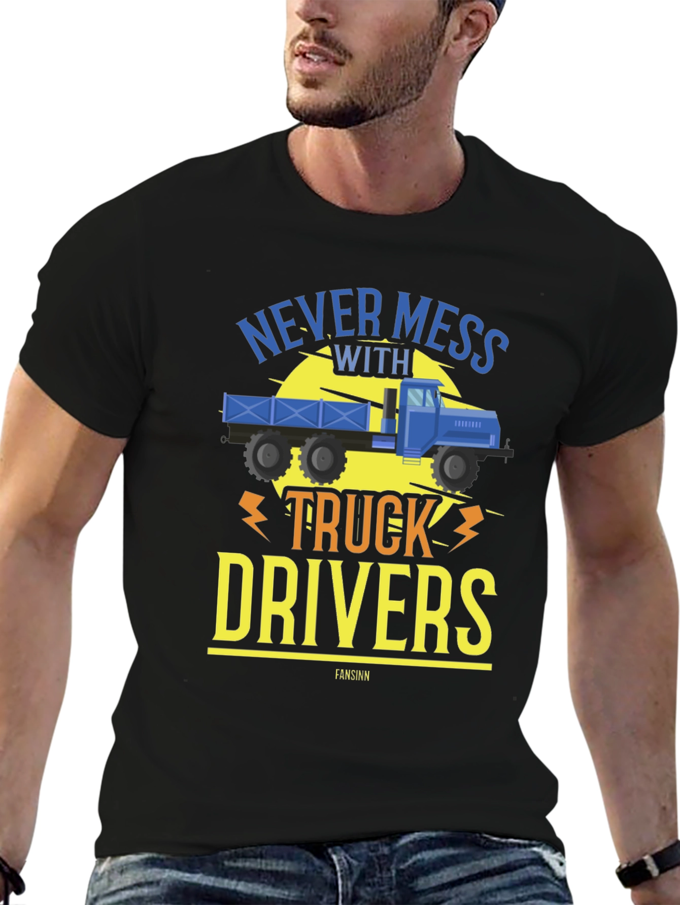 Never Mess With Truck Drivers Black Tee