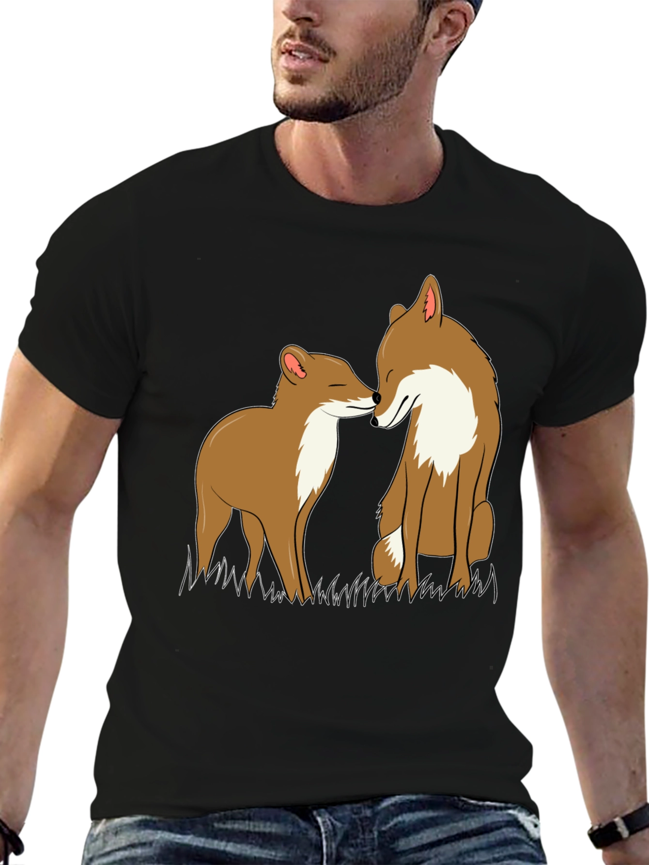 Fox Love Graphic Tee - Black Crew Neck