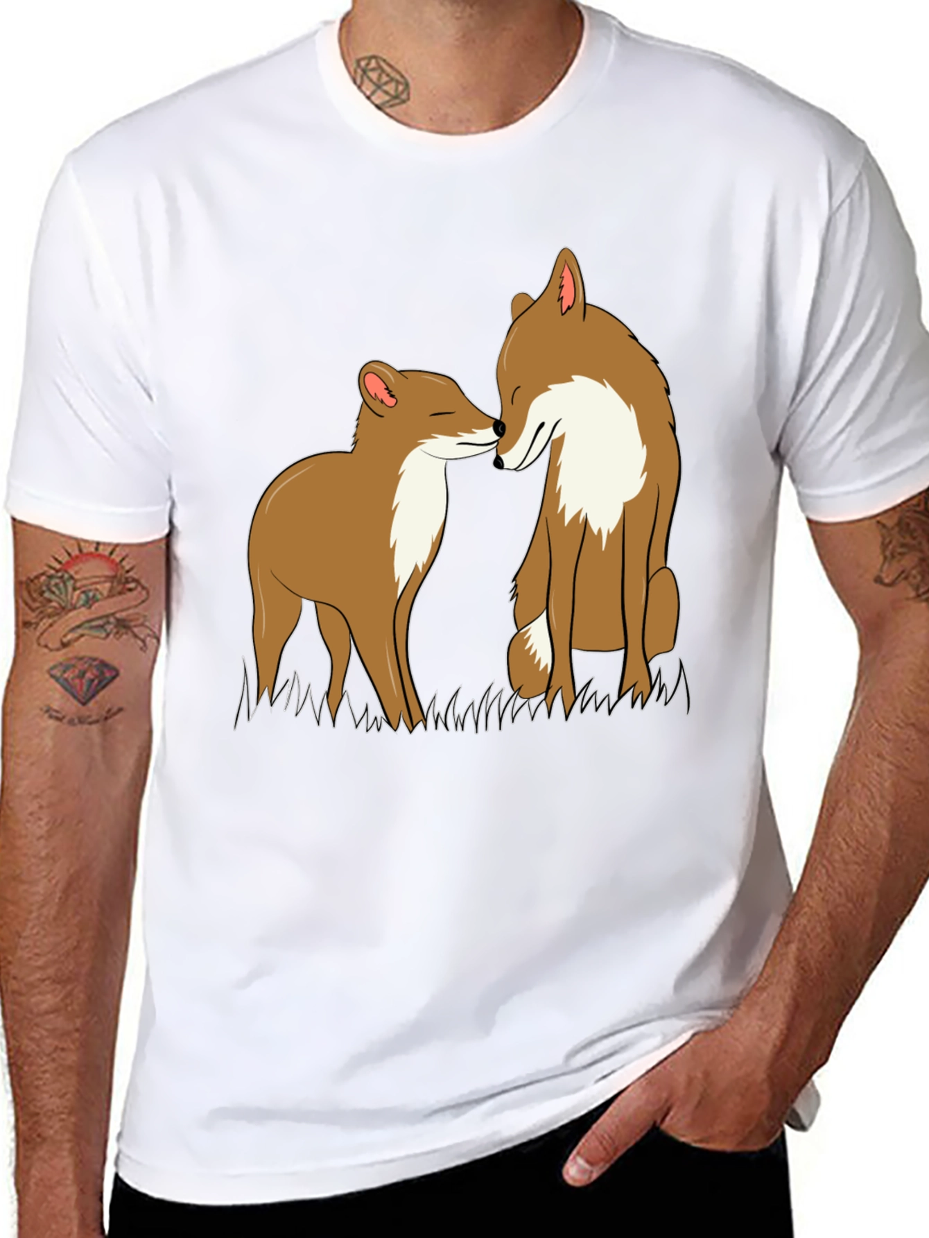 Fox Love Graphic Tee - Black Crew Neck