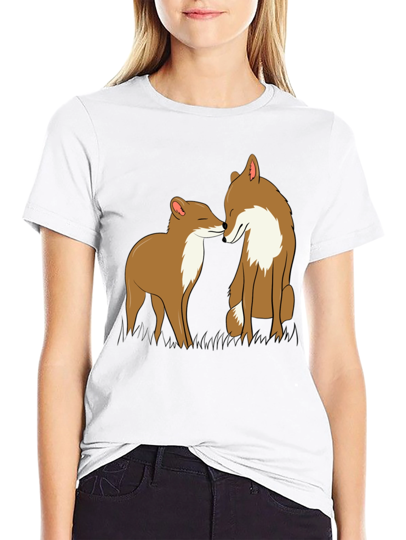 Fox Love Graphic Tee - Black Crew Neck