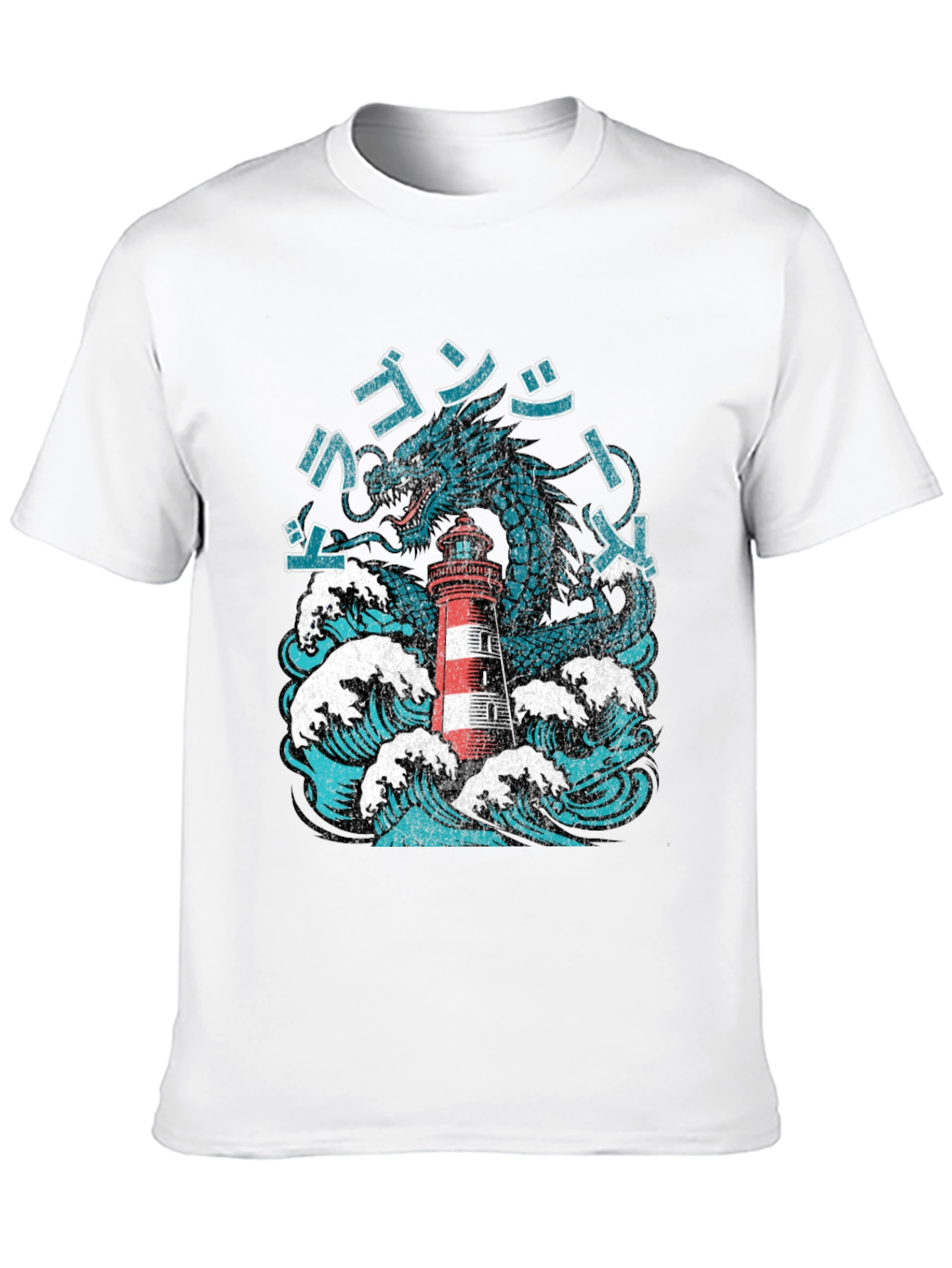 Dragon Lighthouse Graphic Tee - Unique Design
