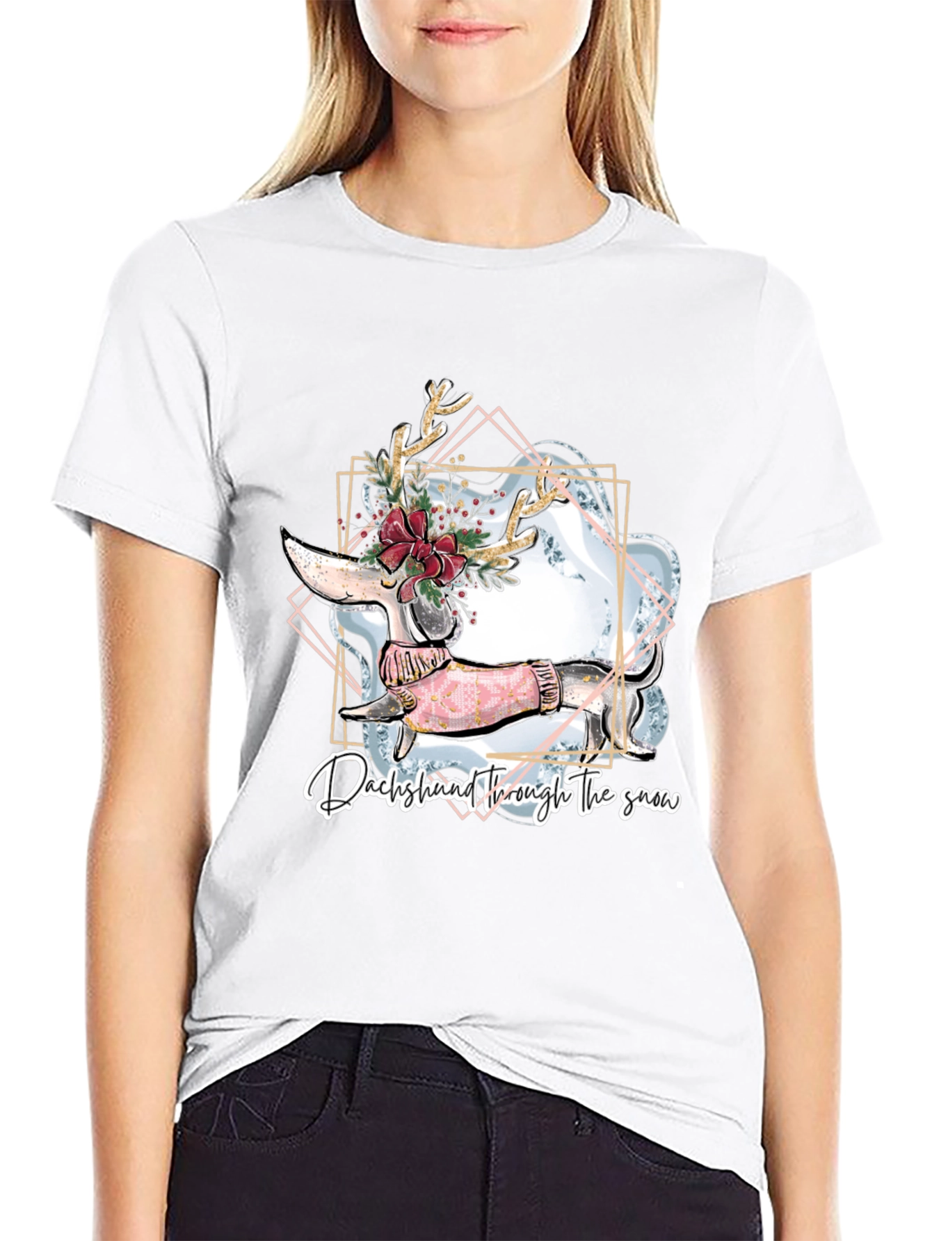 Dachshund Through the Snow Graphic T-Shirt