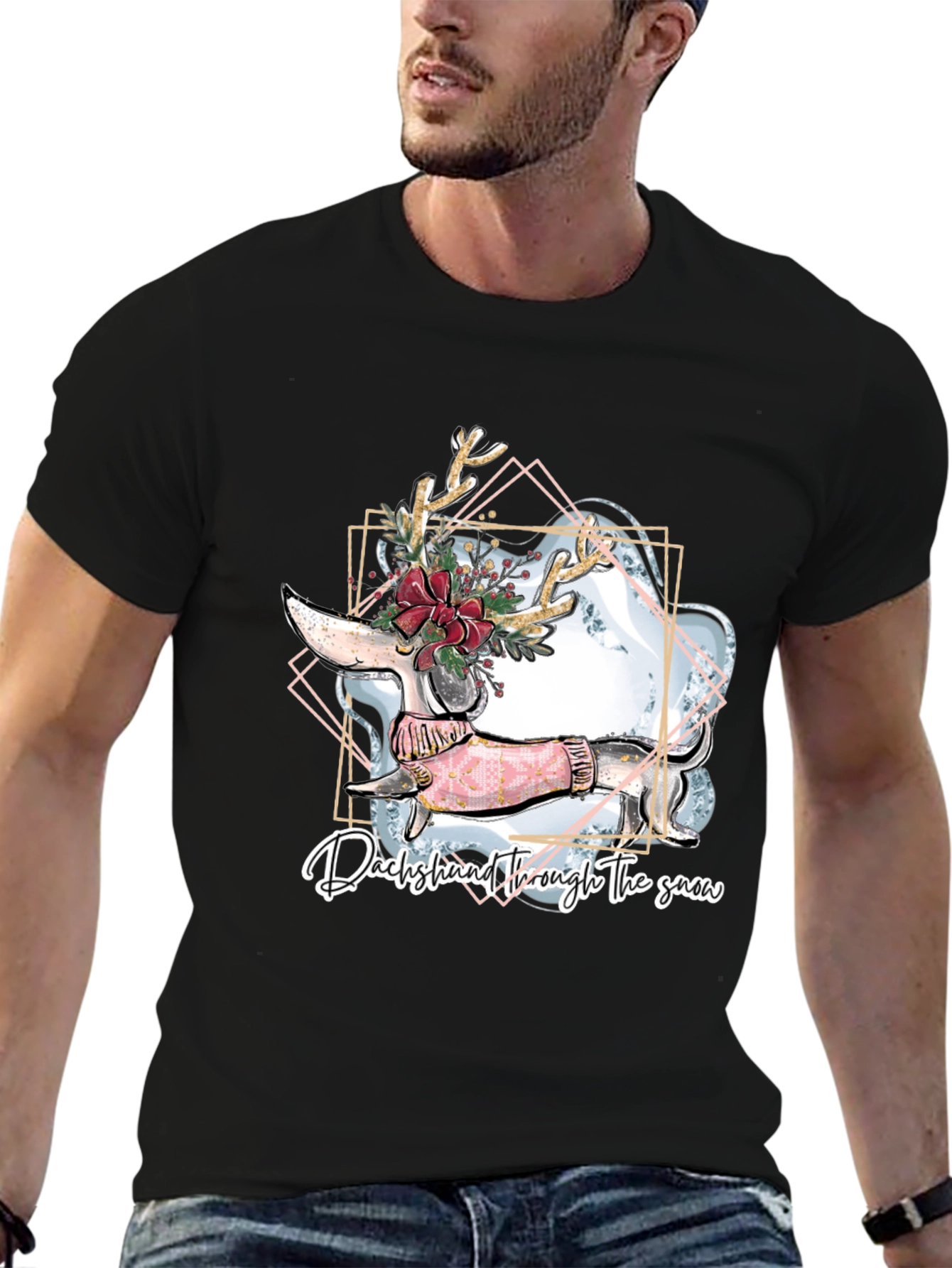 Dachshund Through the Snow Graphic T-Shirt