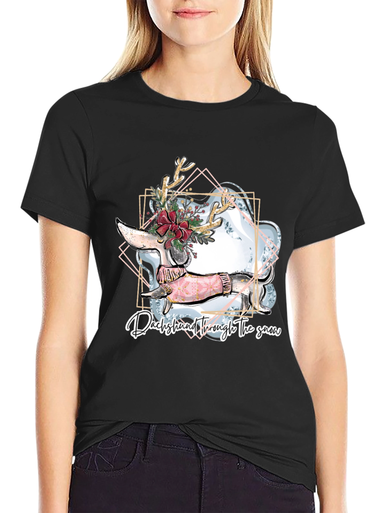 Dachshund Through the Snow Graphic T-Shirt