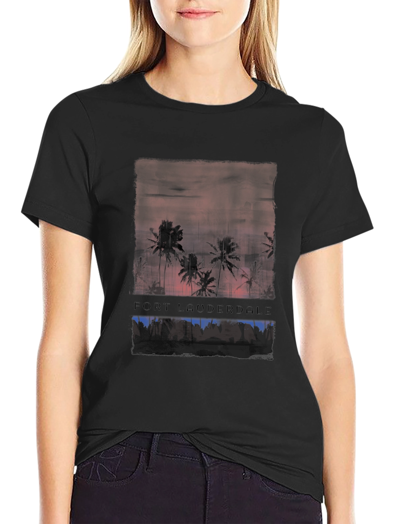 Fort Lauderdale Palm Sunset Graphic Tee