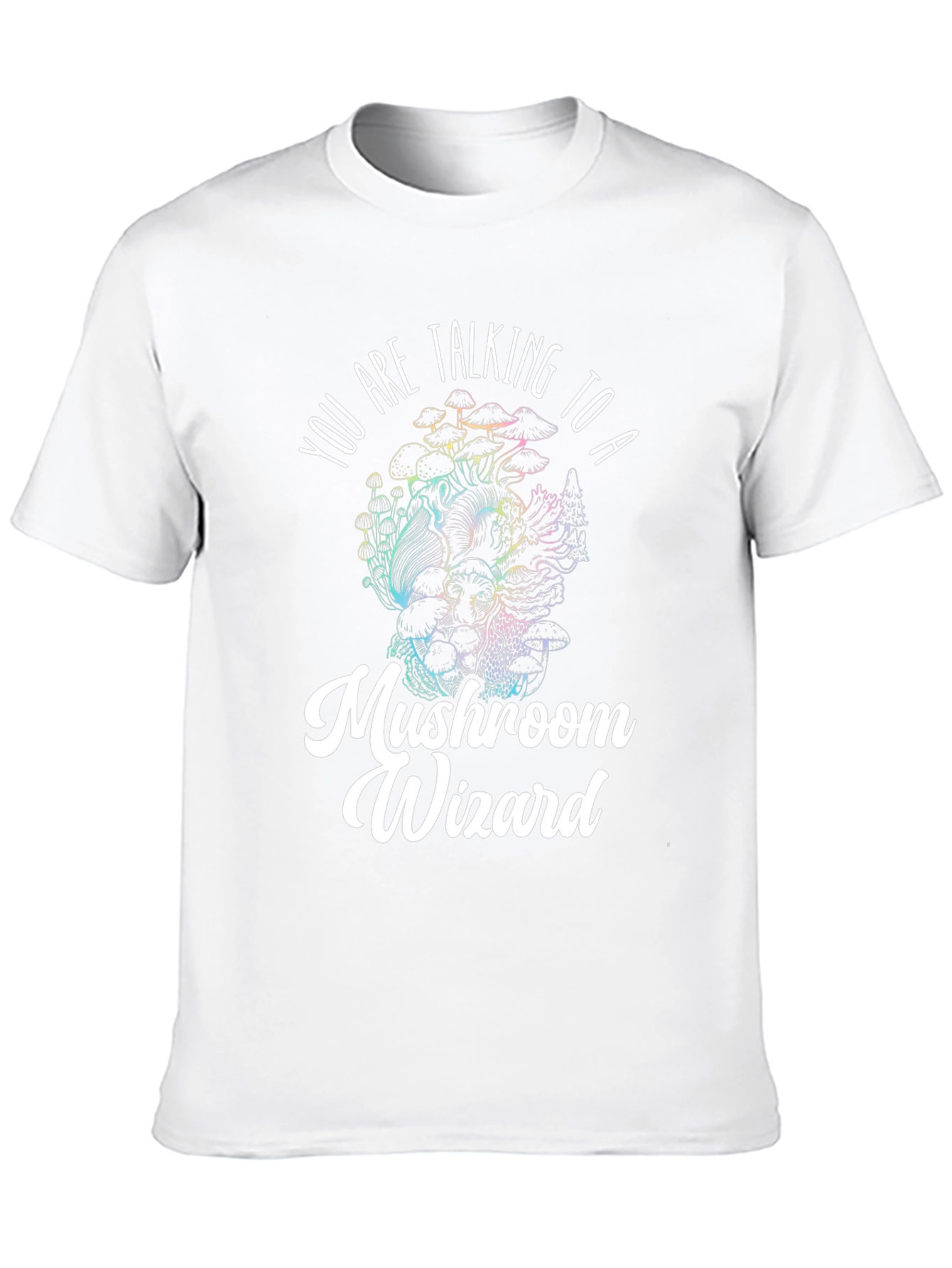 Mushroom Wizard Graphic Tee - Black Novelty T-Shirt
