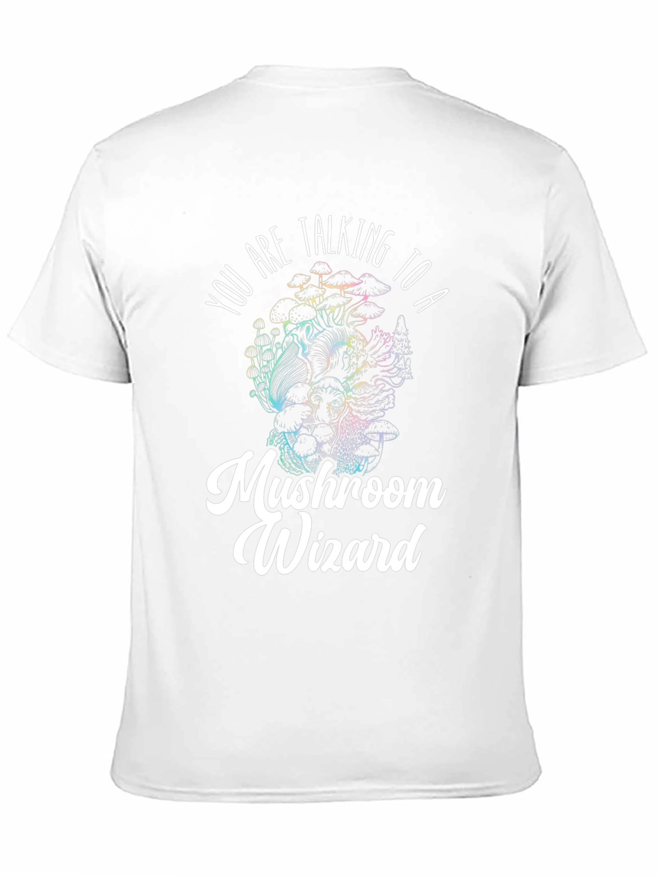 Mushroom Wizard Graphic Tee - Black Novelty T-Shirt