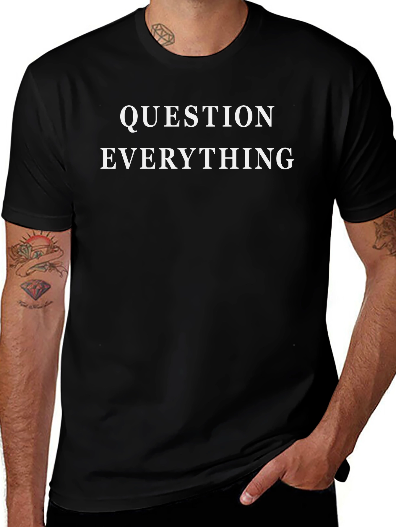 Question Everything Graphic Tee - Mens Black T-Shirt
