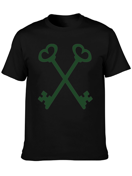 Crossed Keys Graphic Tee - Black Casual Shirt