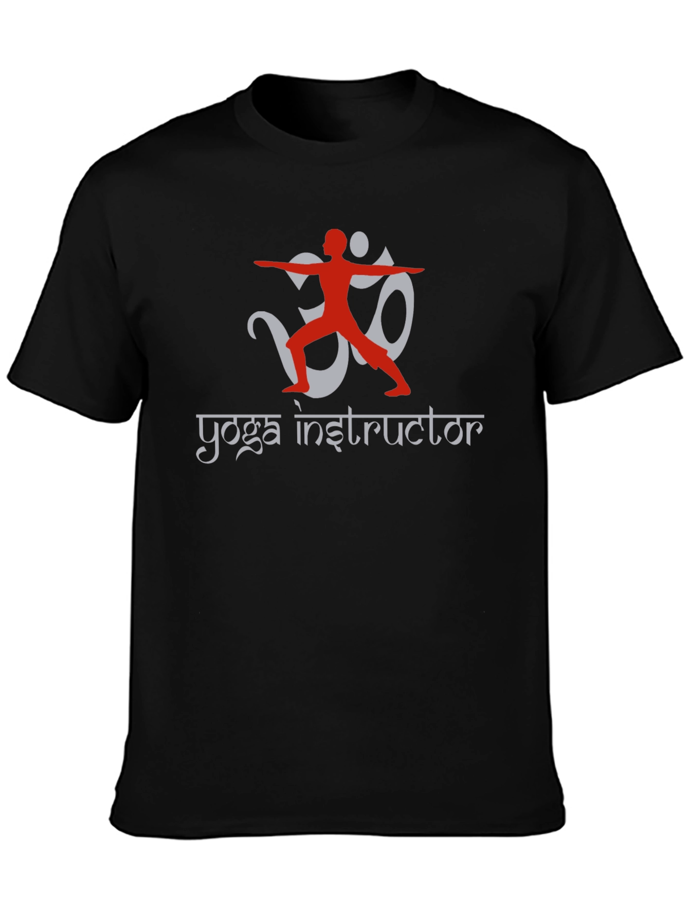 Yoga Instructor Black T-Shirt Om Design