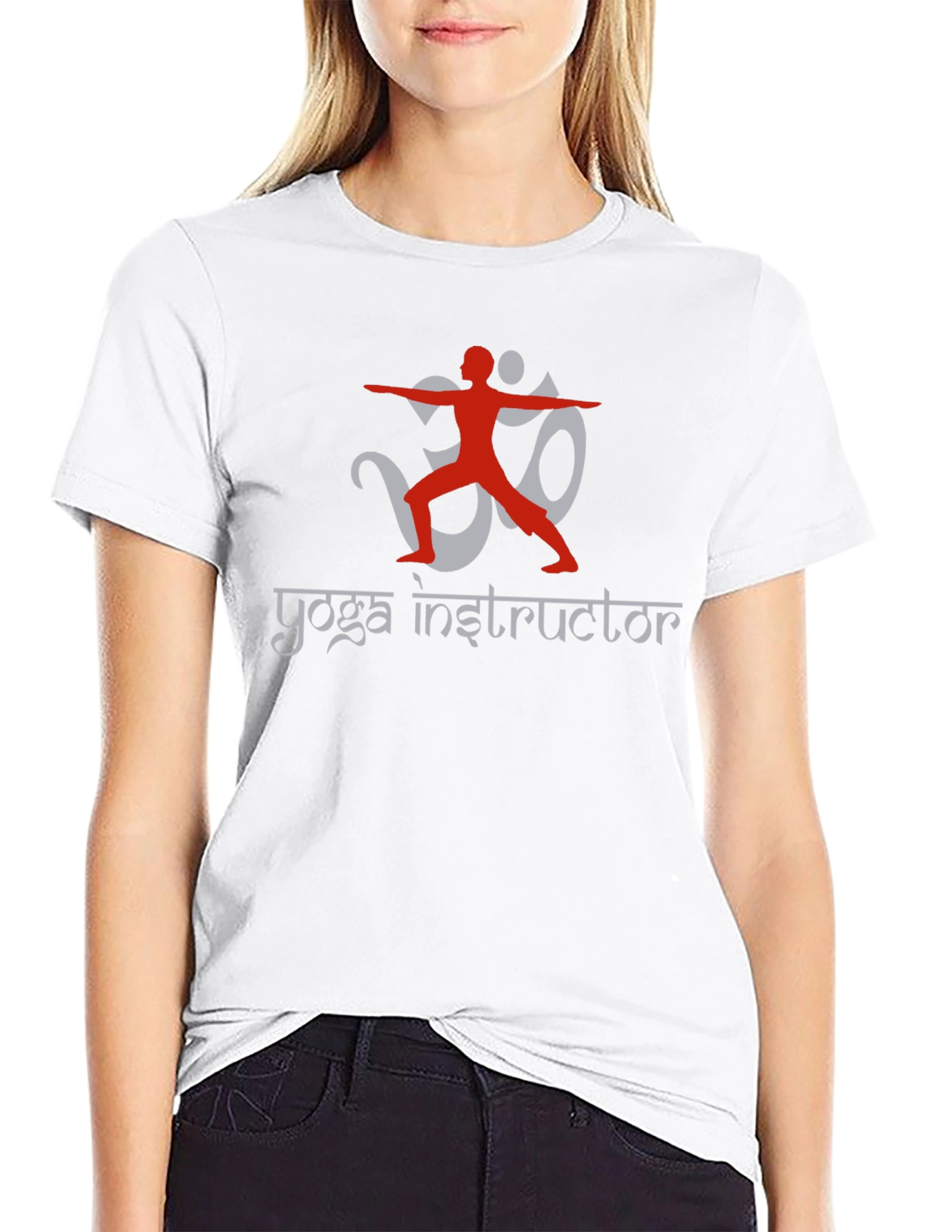 Yoga Instructor Black T-Shirt Om Design
