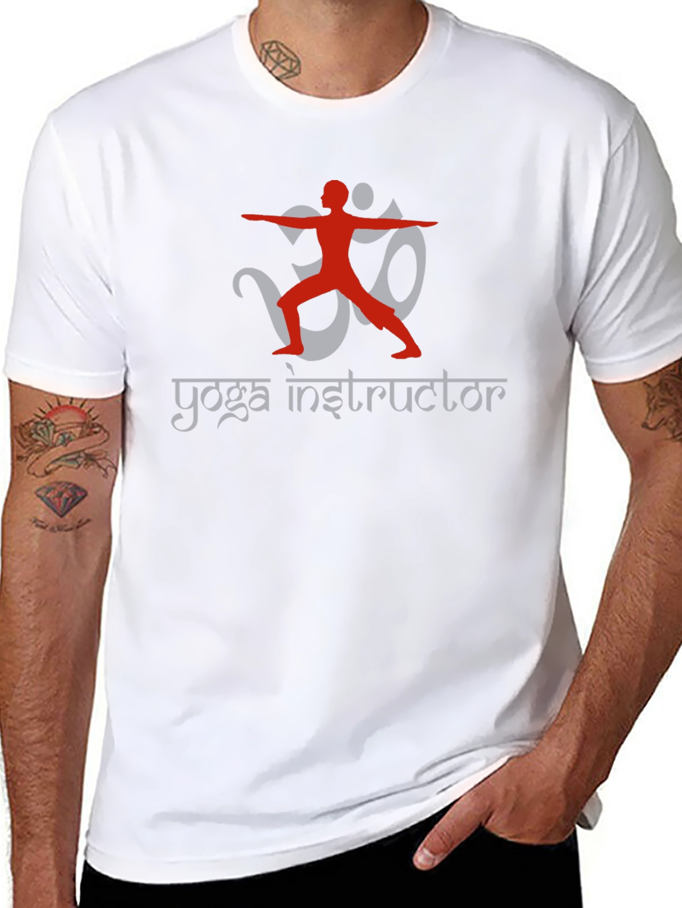 Yoga Instructor Black T-Shirt Om Design
