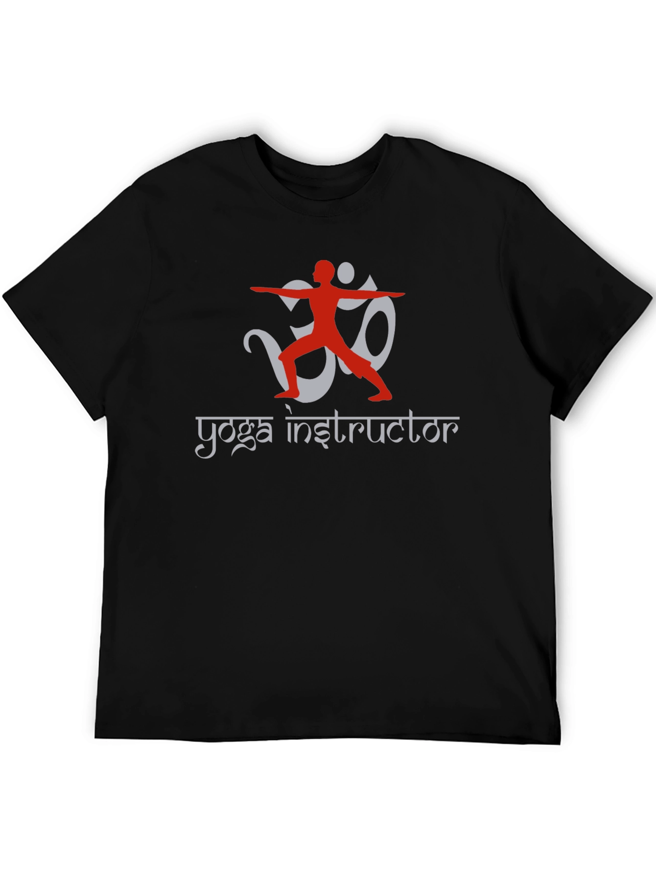 Yoga Instructor Black T-Shirt Om Design