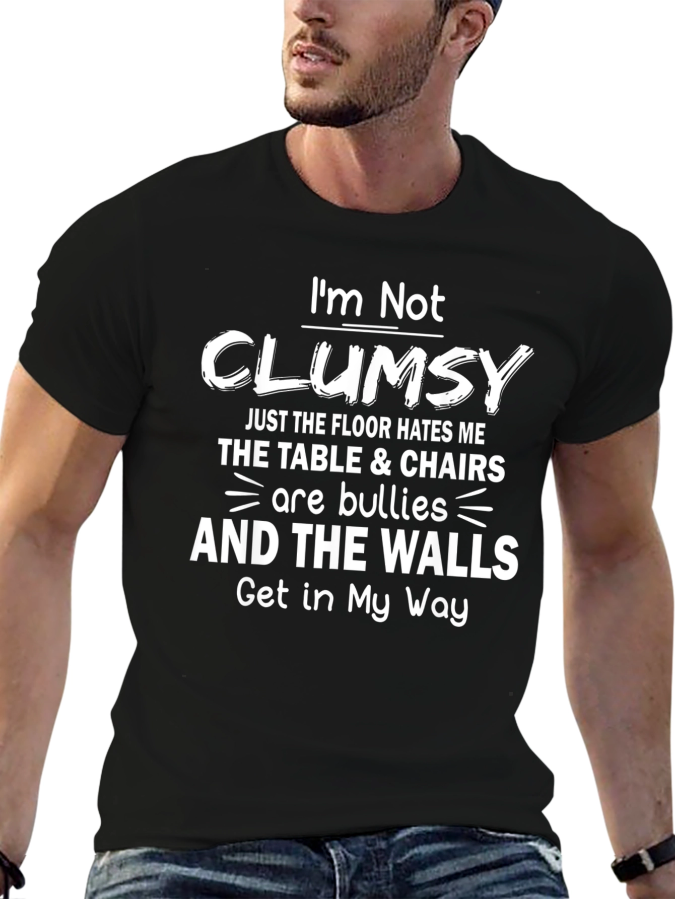 Funny Clumsy T-Shirt - Floor Hates Me Design