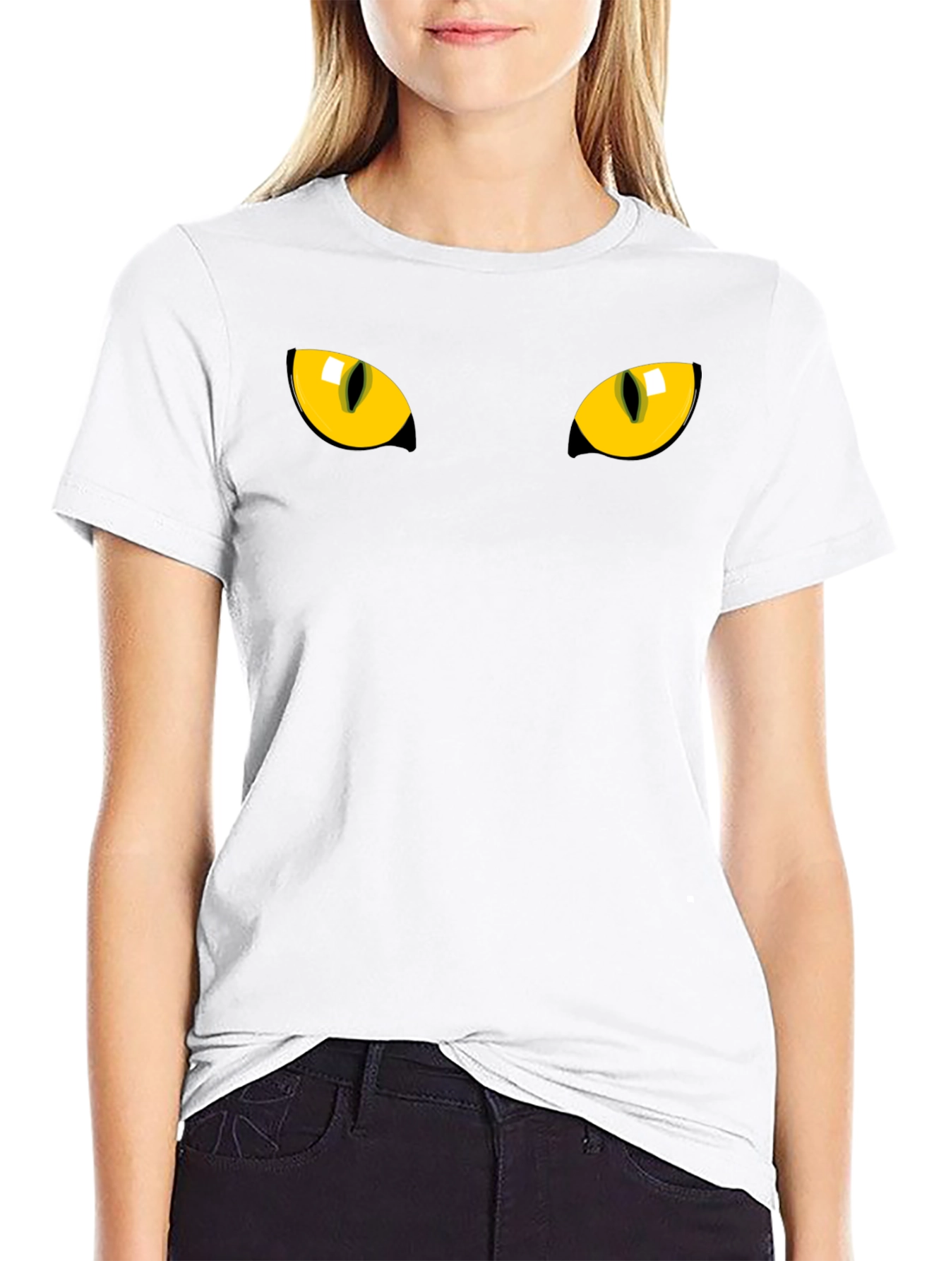 Black Cat Eyes Graphic T-Shirt