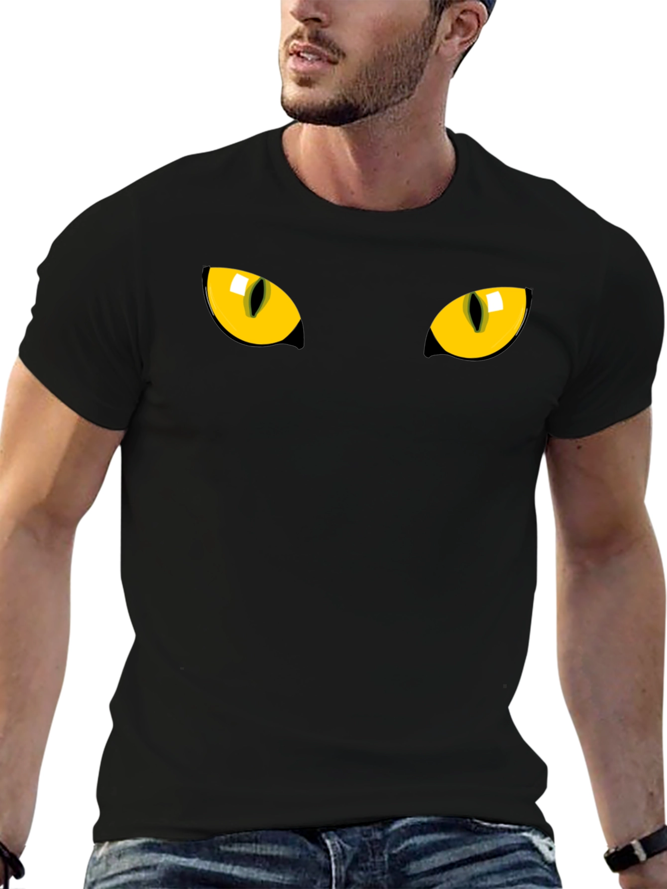 Black Cat Eyes Graphic T-Shirt