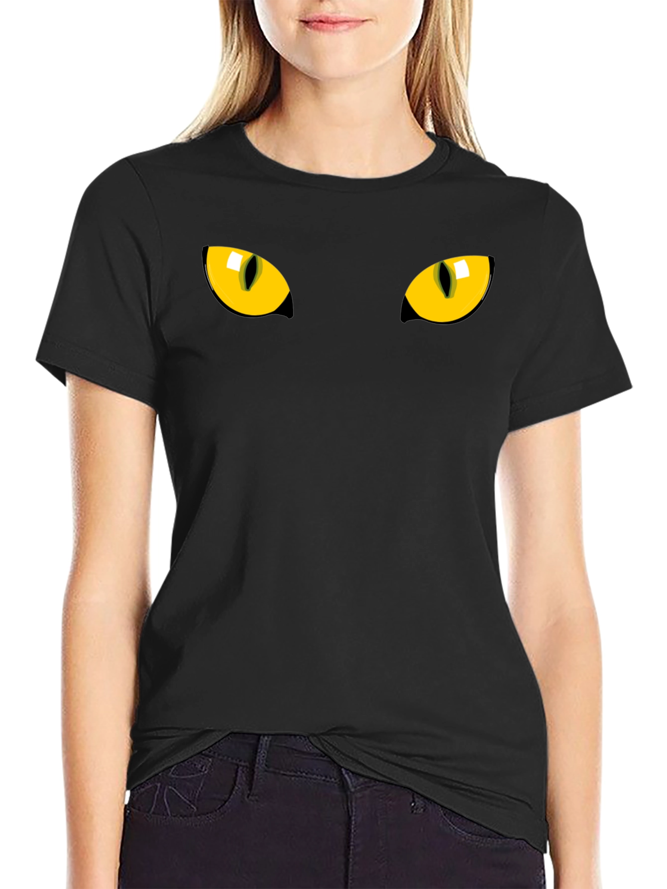 Black Cat Eyes Graphic T-Shirt
