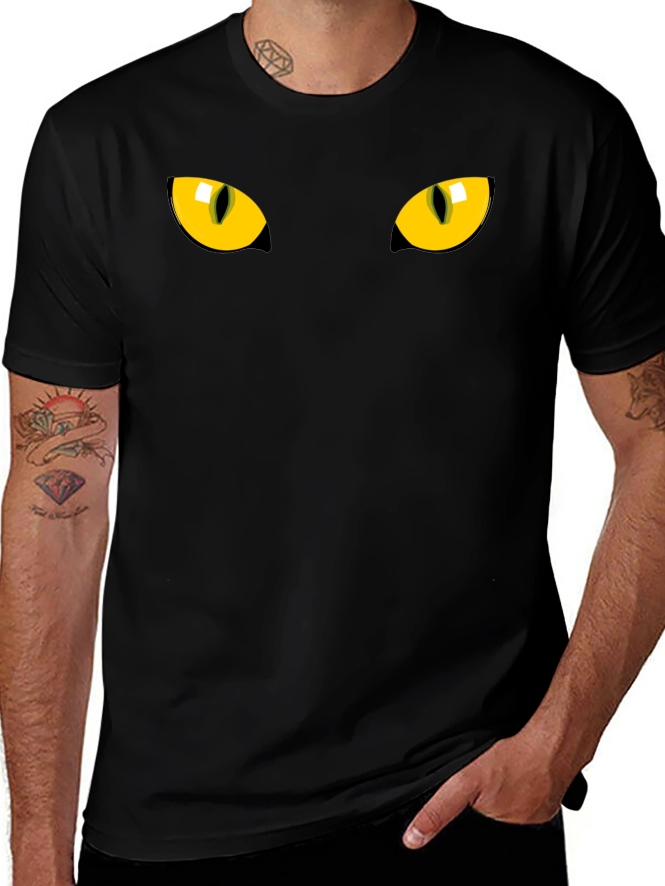 Black Cat Eyes Graphic T-Shirt