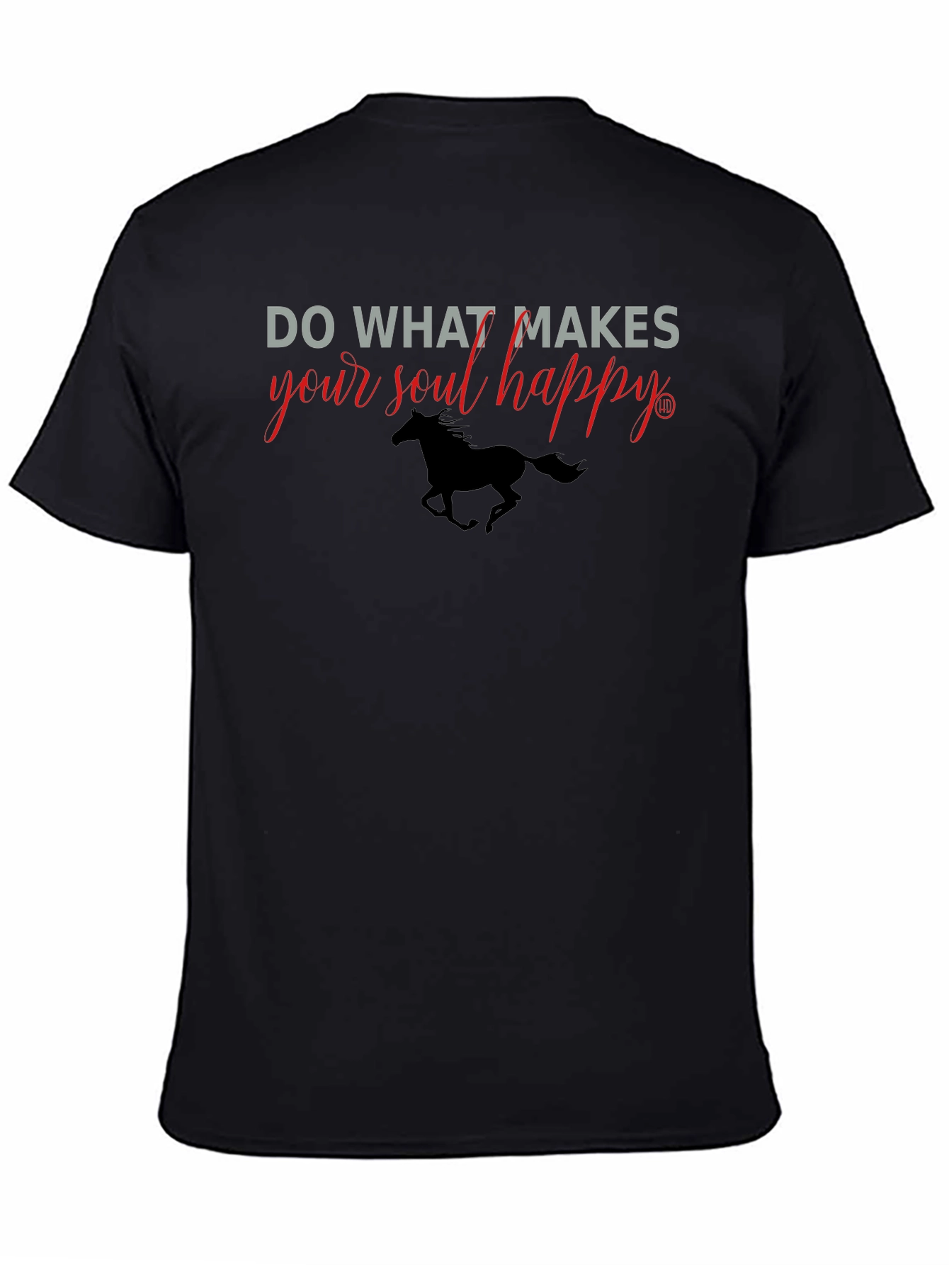 Soul Happy Black Tee - Horse Graphic