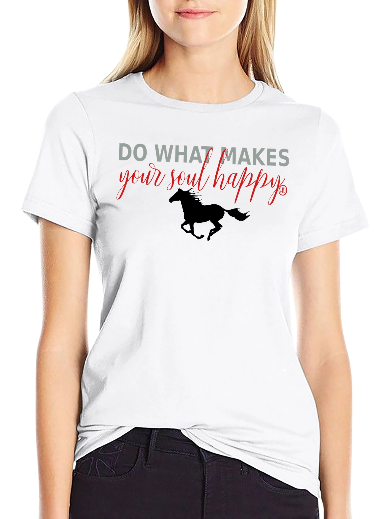 Soul Happy Black Tee - Horse Graphic