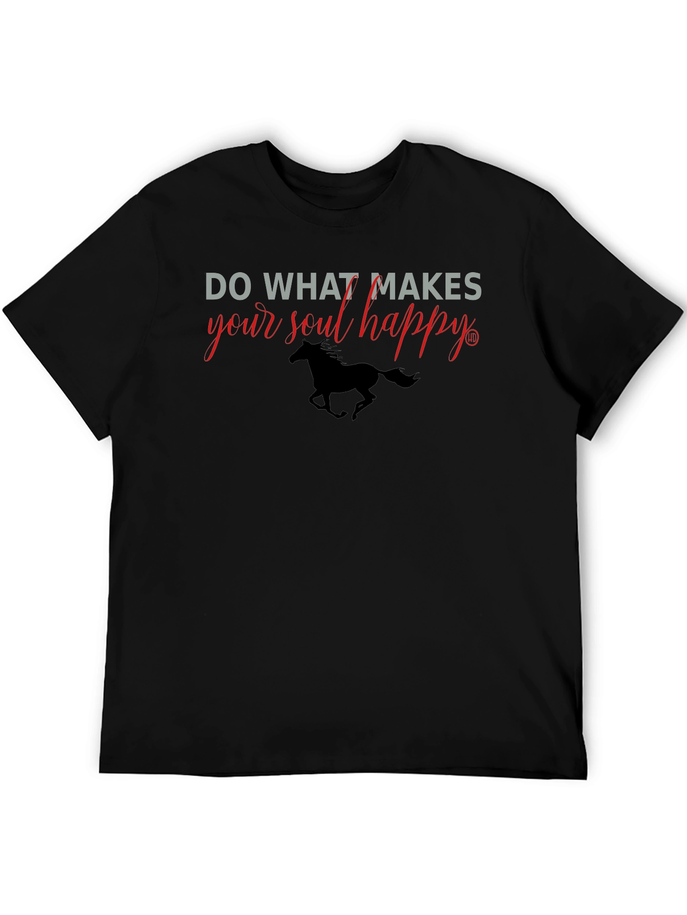 Soul Happy Black Tee - Horse Graphic