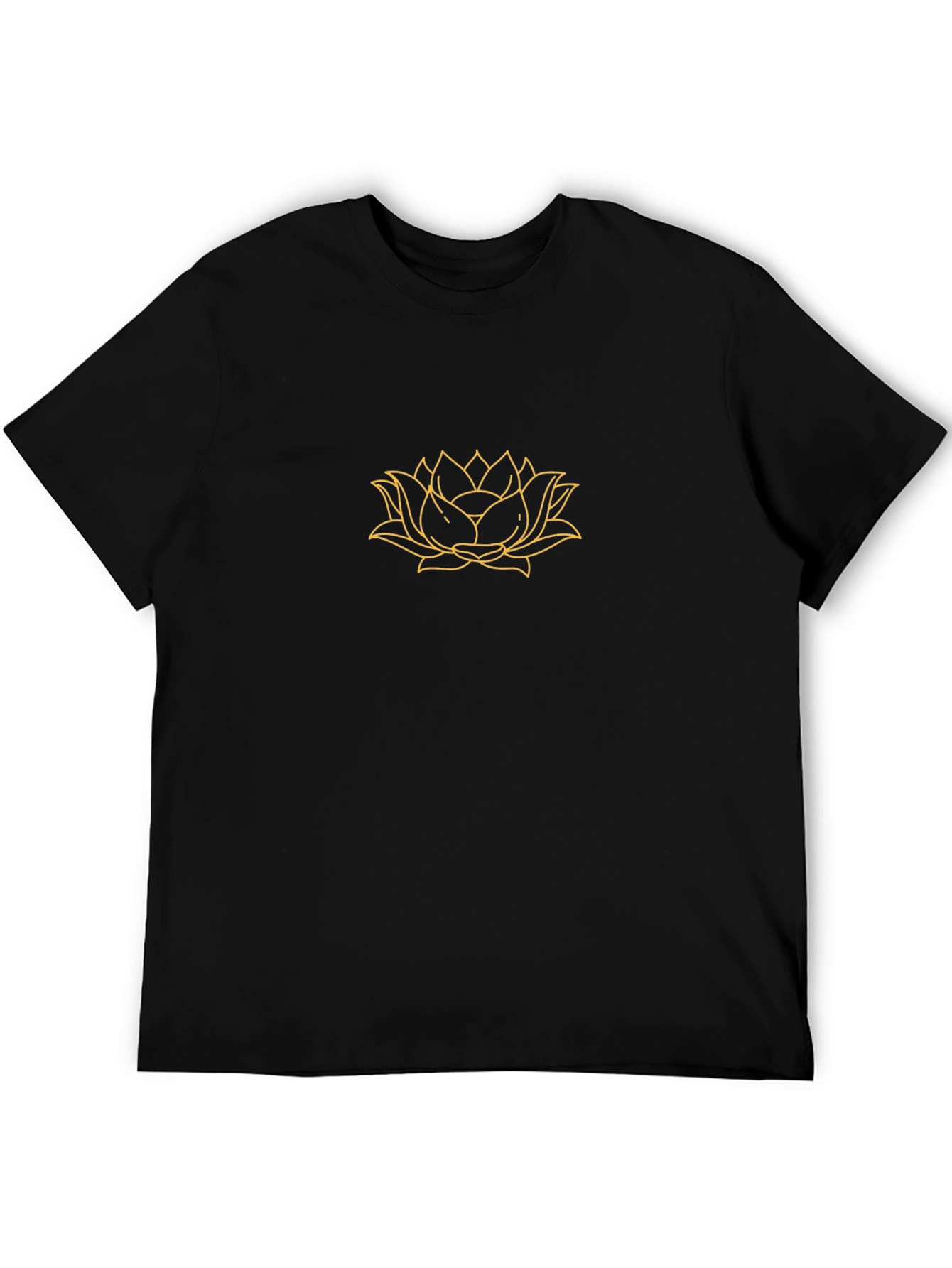 Lotus Flower Graphic T-Shirt - Stylish Black Tee