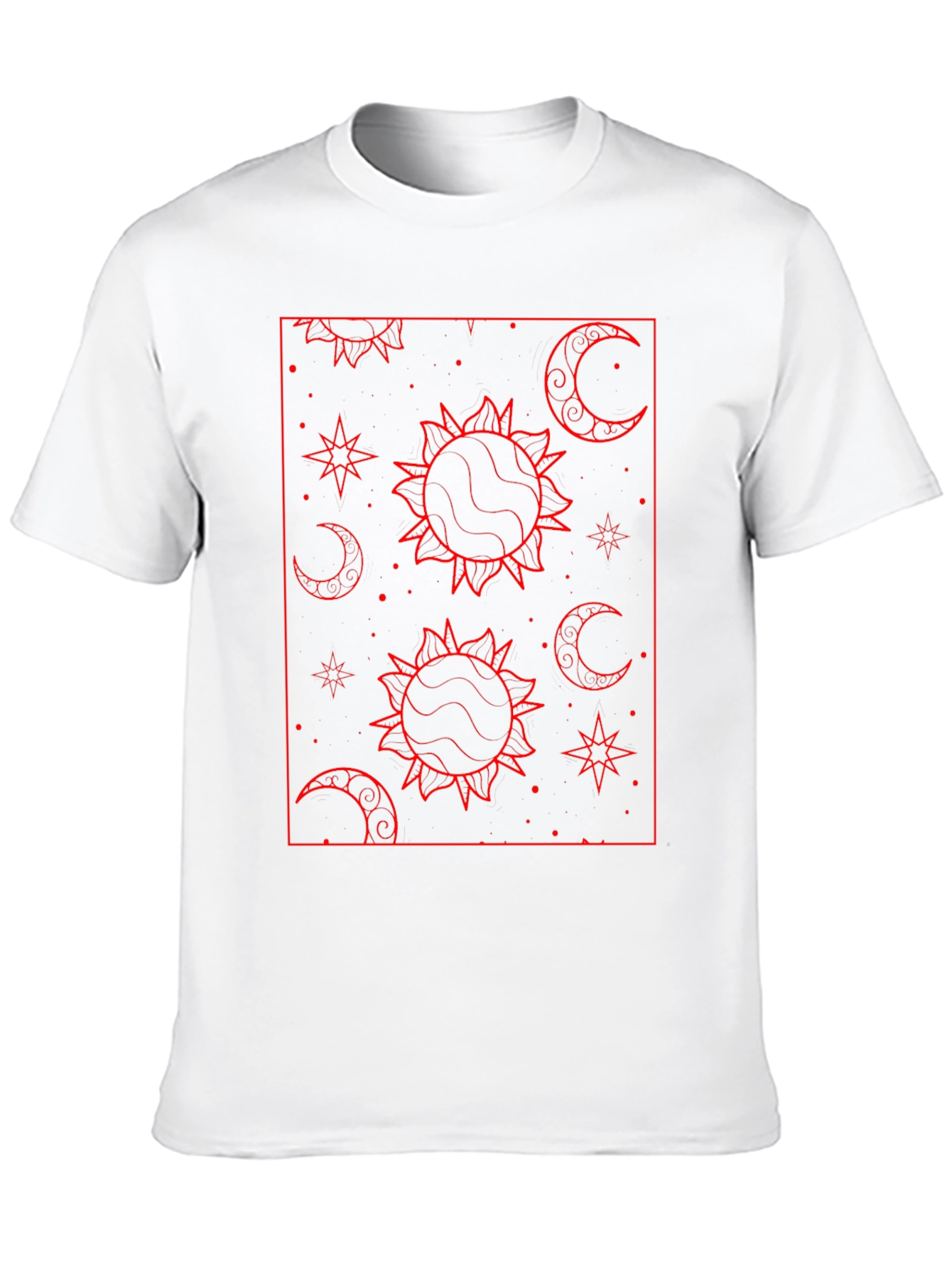 Celestial Sun & Moon Graphic Tee - Black