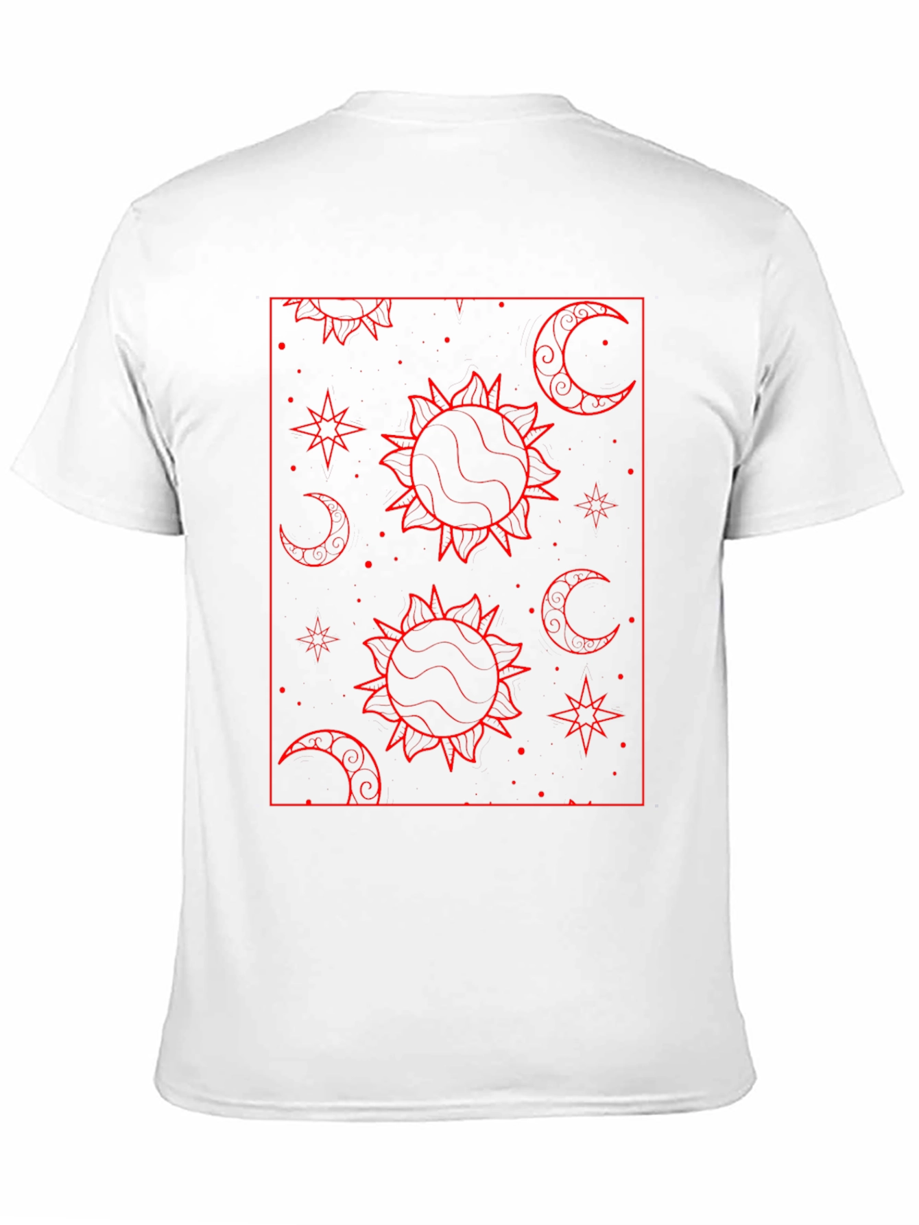 Celestial Sun & Moon Graphic Tee - Black