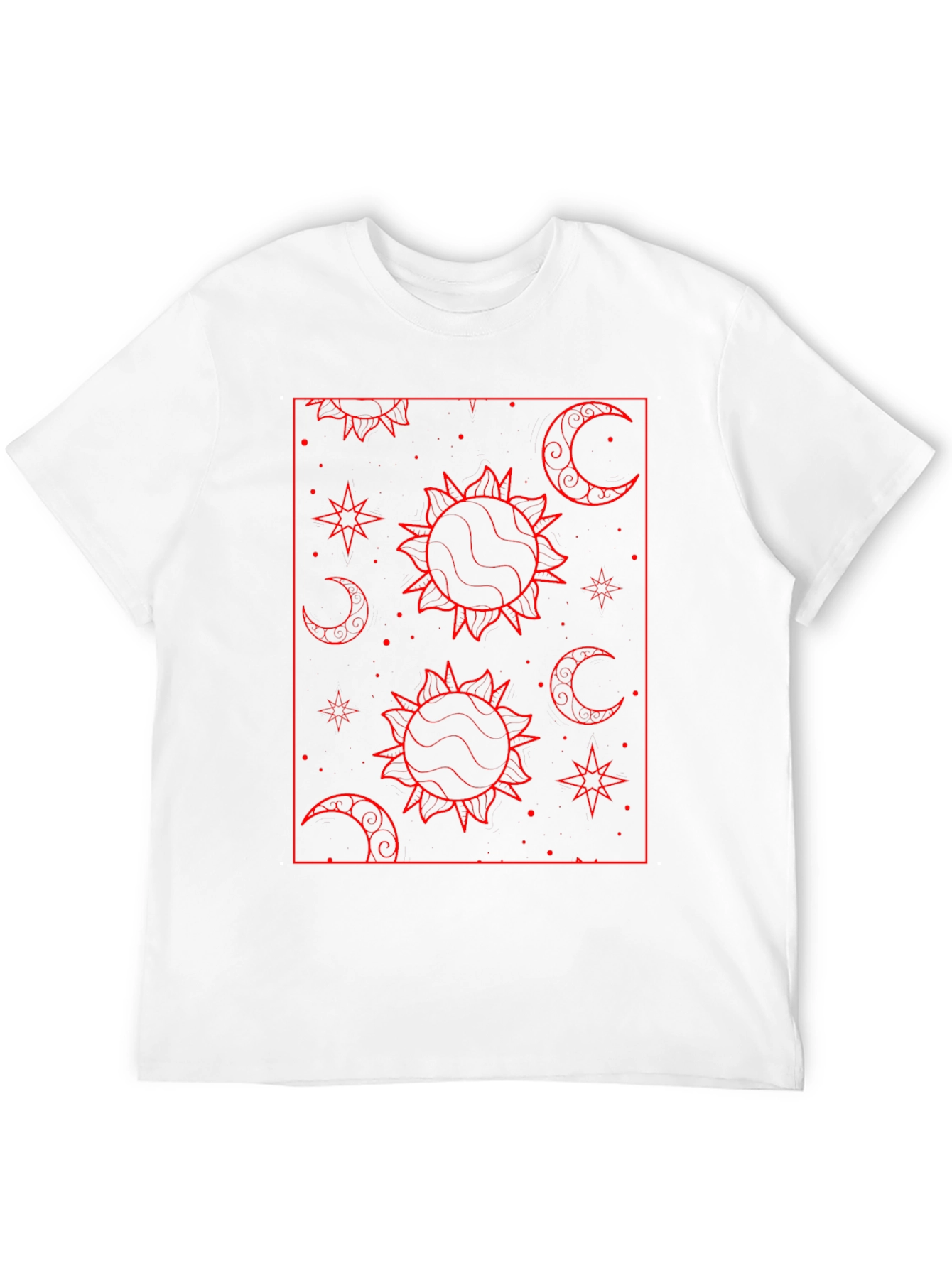 Celestial Sun & Moon Graphic Tee - Black