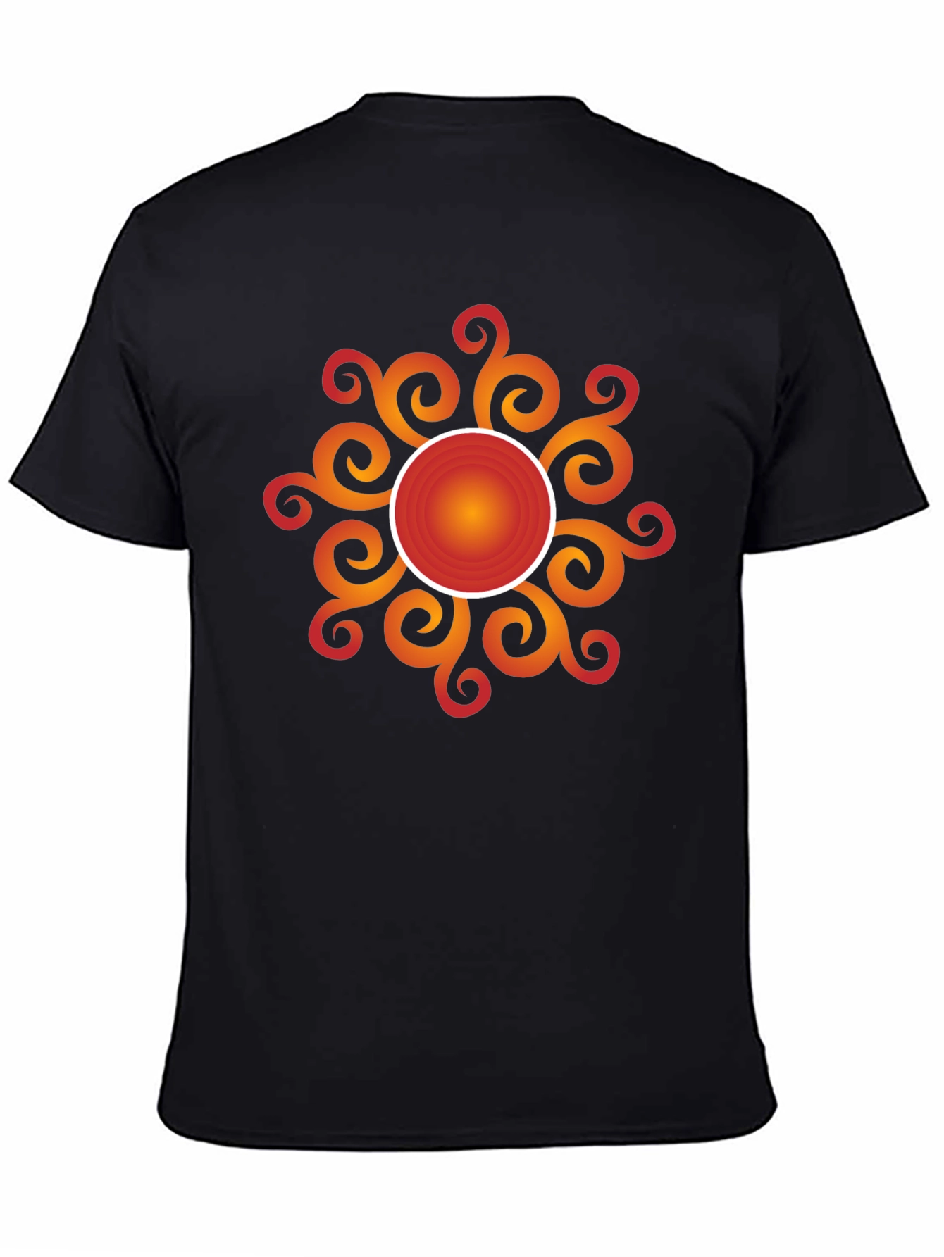 Radiant Sunburst Graphic Tee - Stylish Black Cotton T-Shirt
