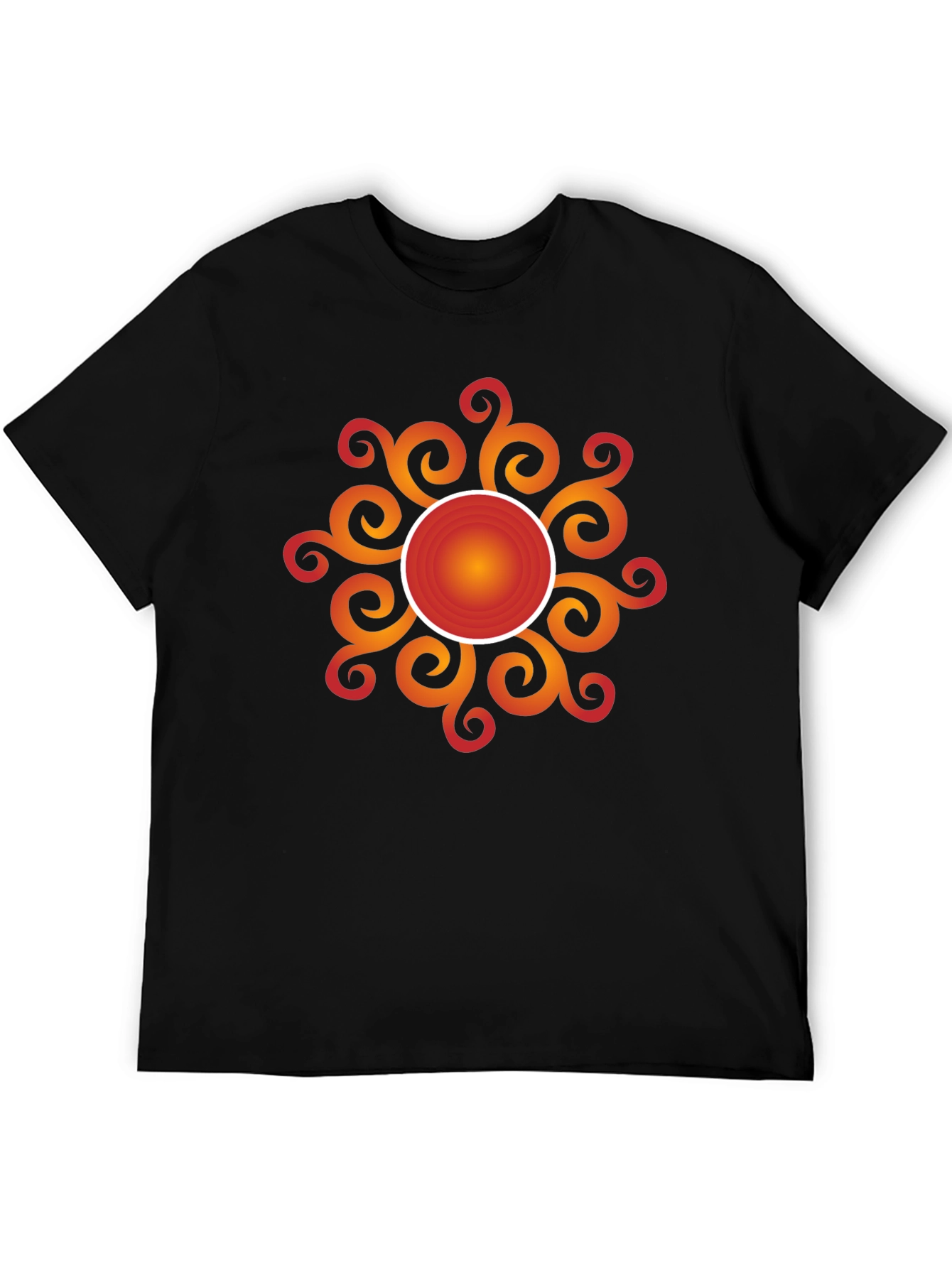 Radiant Sunburst Graphic Tee - Stylish Black Cotton T-Shirt